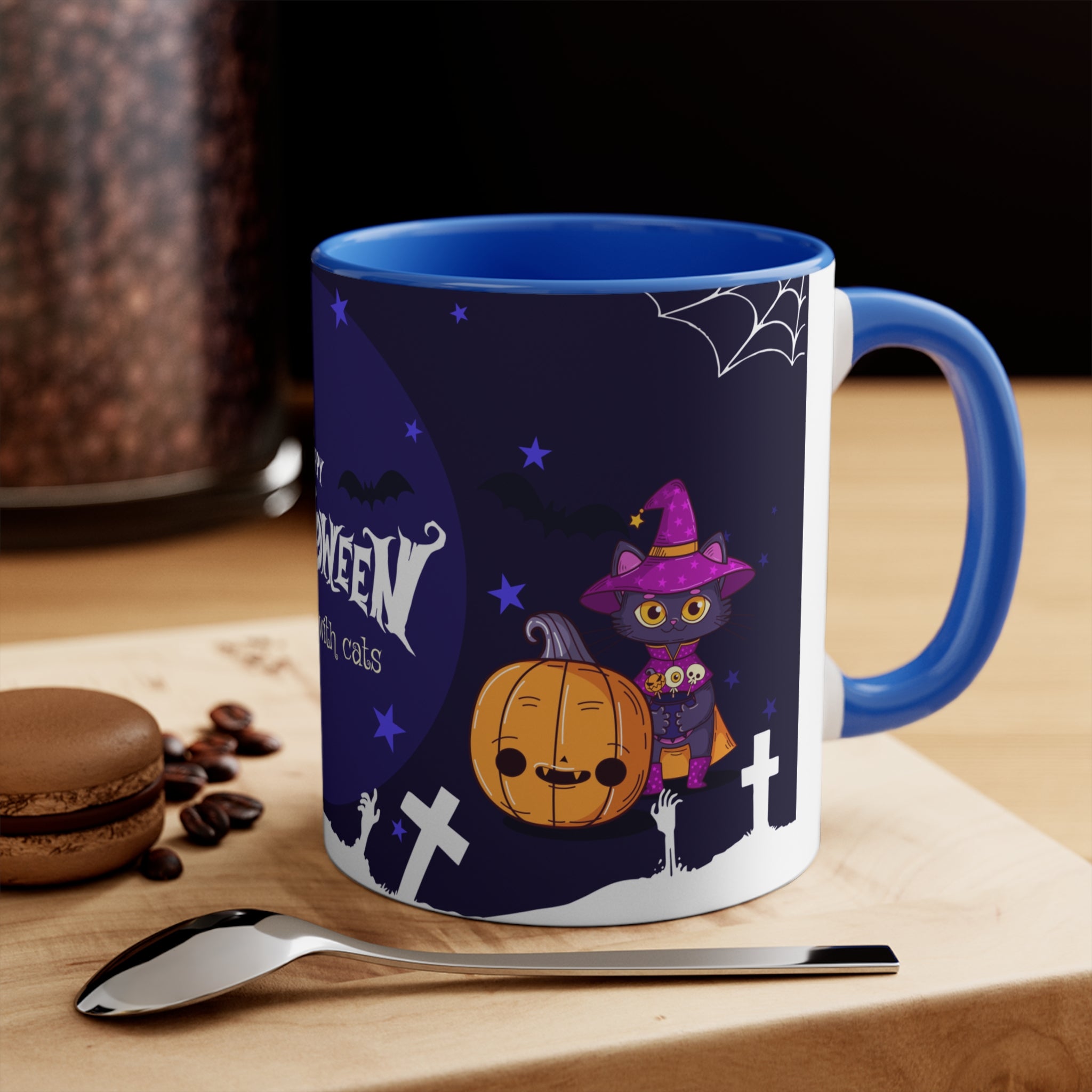 Happy Halloween with Witch's Cats | Accent Mug