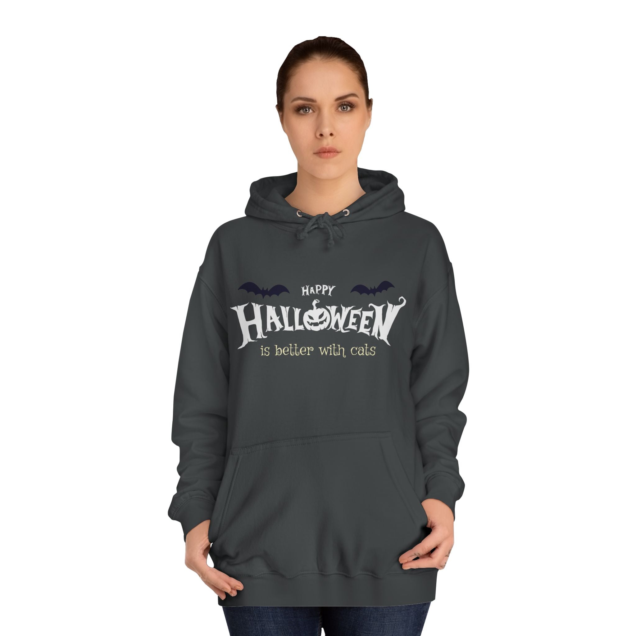 Halloween with Witch's Cats | Unisex College Hoodie