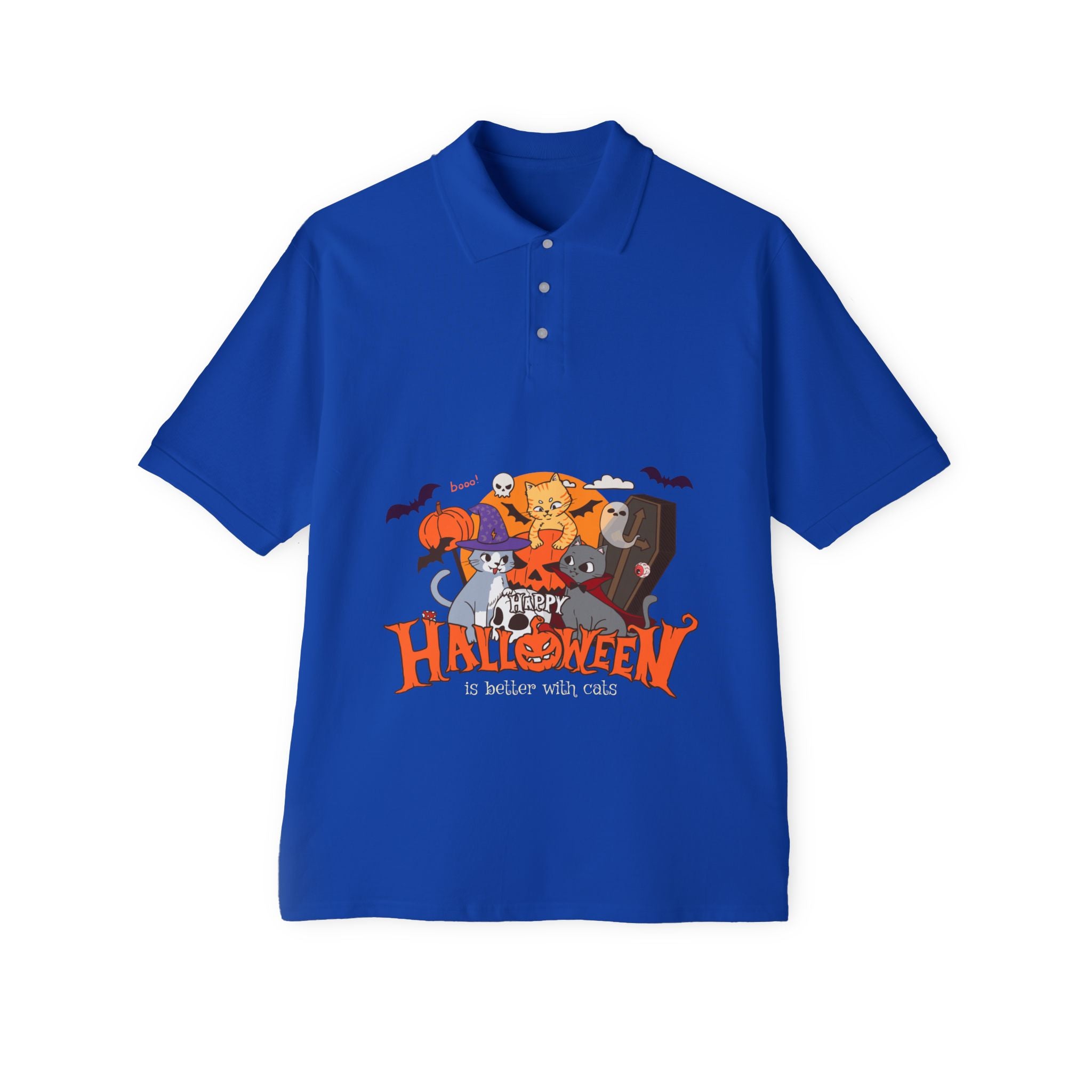 Halloween is Better with Cats | Men's Piqué Polo