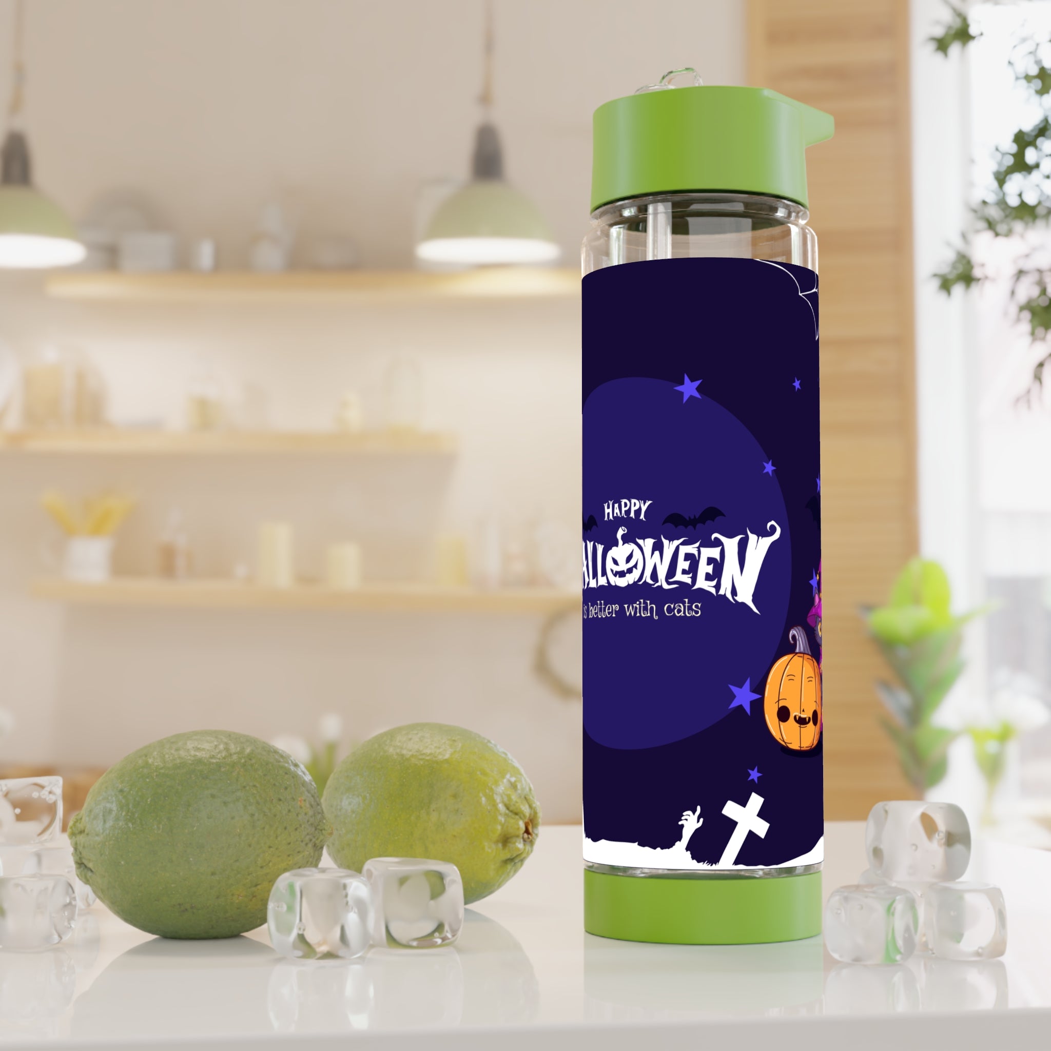 Happy Halloween with Witch's Cats | Infuser Water Bottle