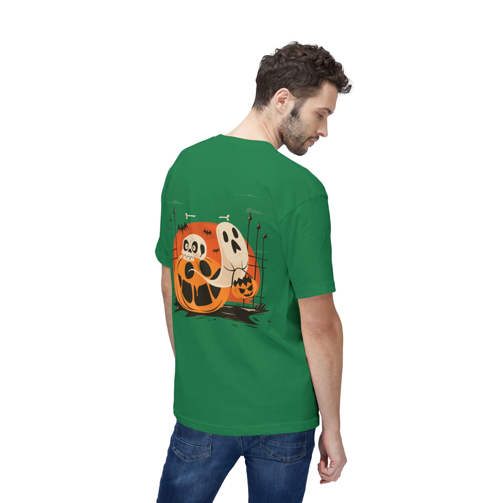 Halloween with Pumpkins | Unisex Midweight T-shirt, Made in US