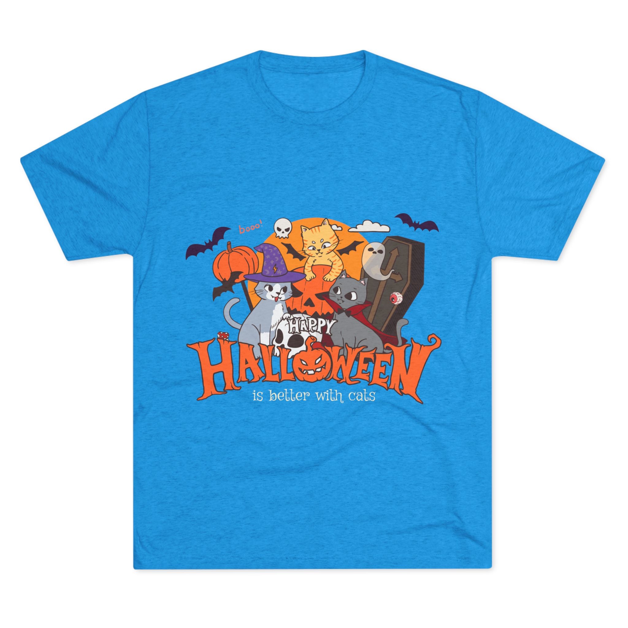 Halloween is Better with Cats | Unisex Tri-Blend Crew Tee