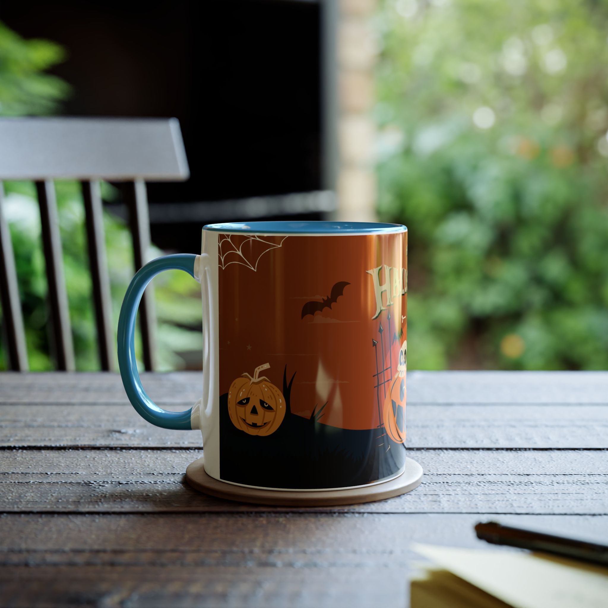 Happy Halloween with Pumpkin | Two-Tone Coffee Mugs