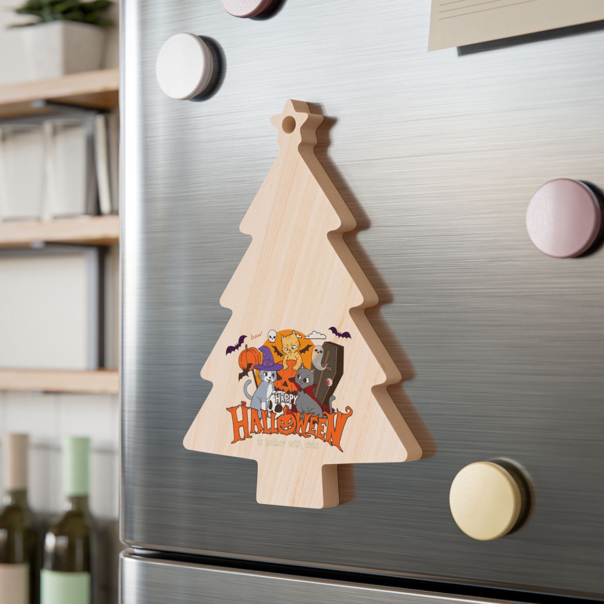 Halloween is Better with Cats | Wooden Ornaments