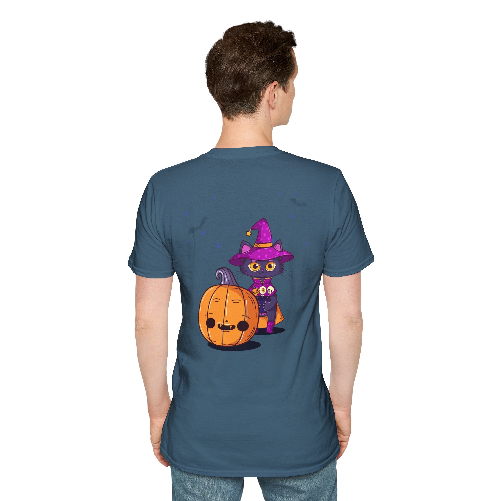 Halloween with Witch's Cats | Unisex Softstyle T-Shirt