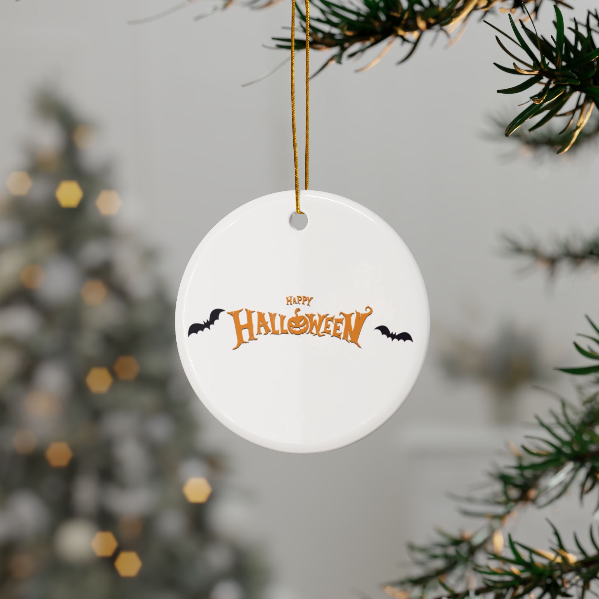Halloween with Bats | Ceramic Ornaments