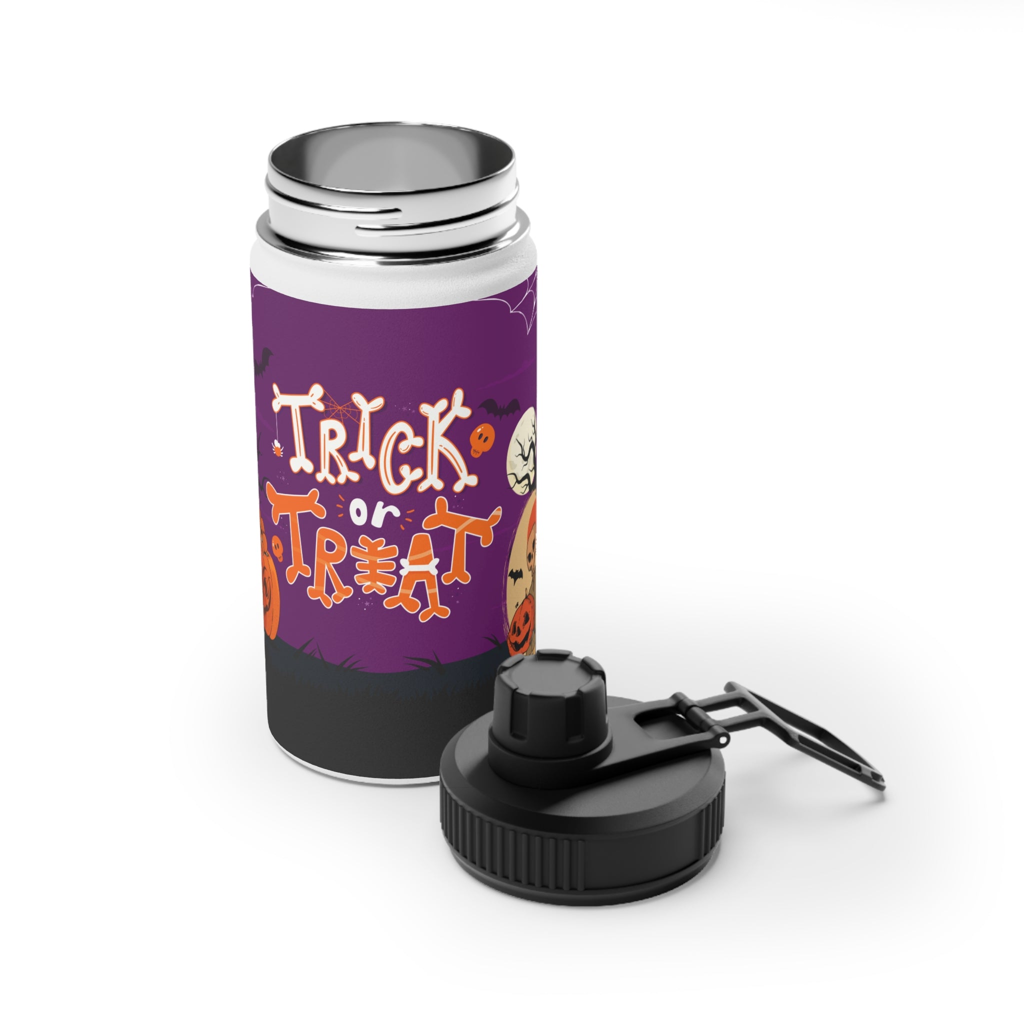 Halloween Trick or Treat | Stainless Steel Water Bottle, Sports Lid