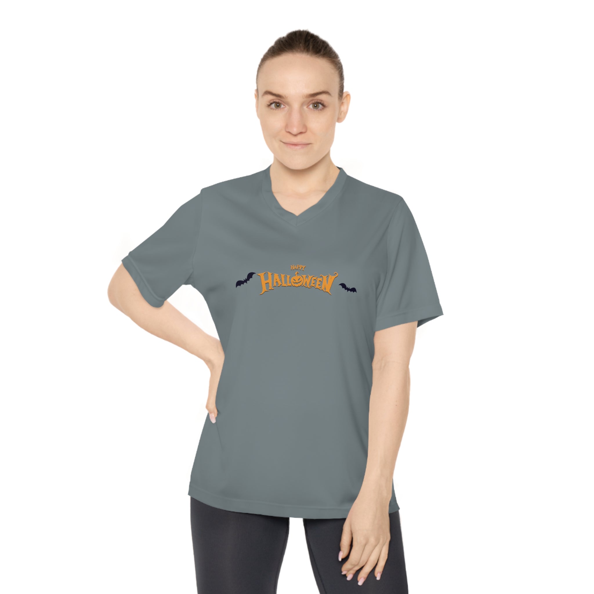 Halloween with Bats | Women's Performance V-Neck T-Shirt