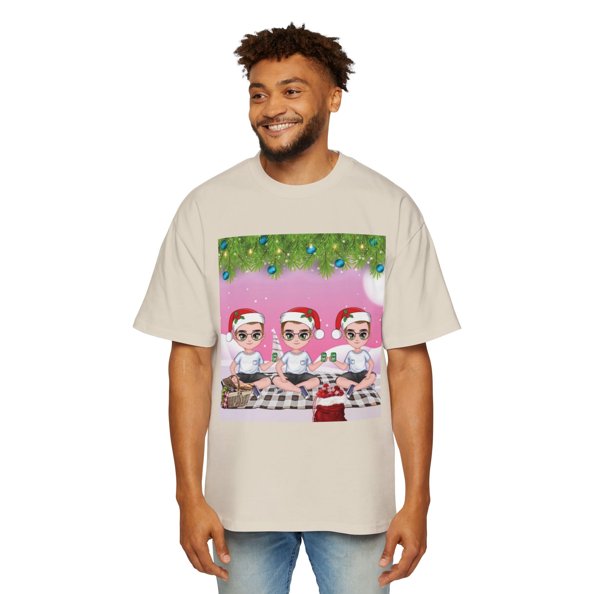 Christmas Friends | Men's Heavy Oversized Tee