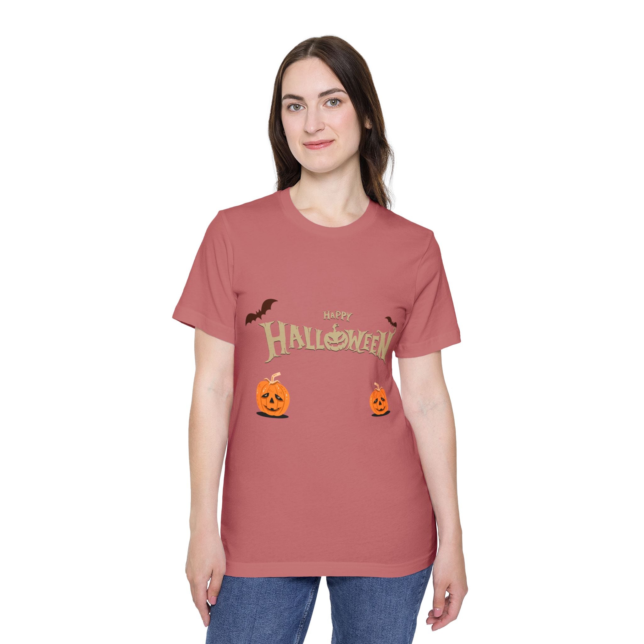 Halloween with Pumpkins | USA-Made Unisex Short-Sleeve Jersey T-Shirt
