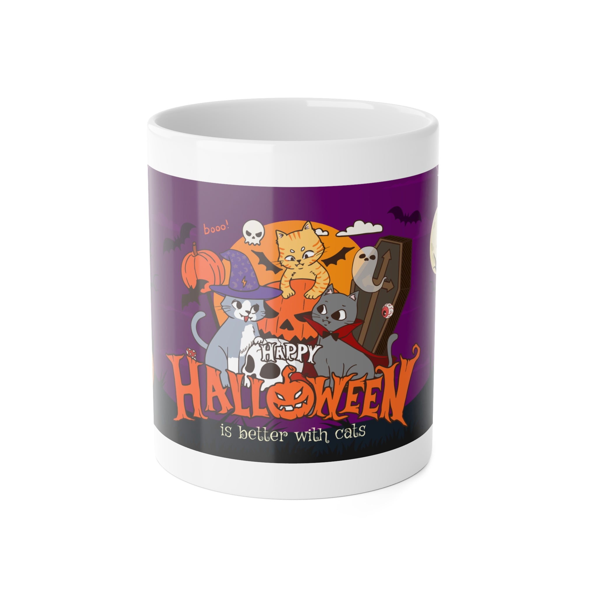 Happy Halloween is Better with Cats | White Ceramic Mug