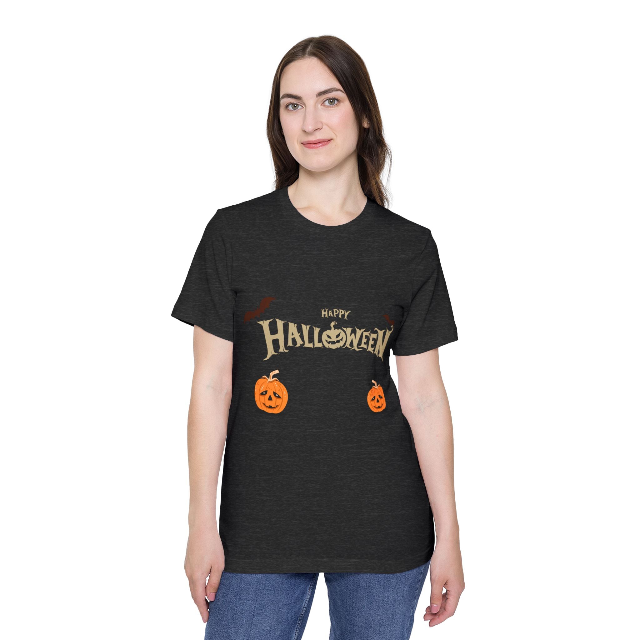 Halloween with Pumpkins | USA-Made Unisex Short-Sleeve Jersey T-Shirt