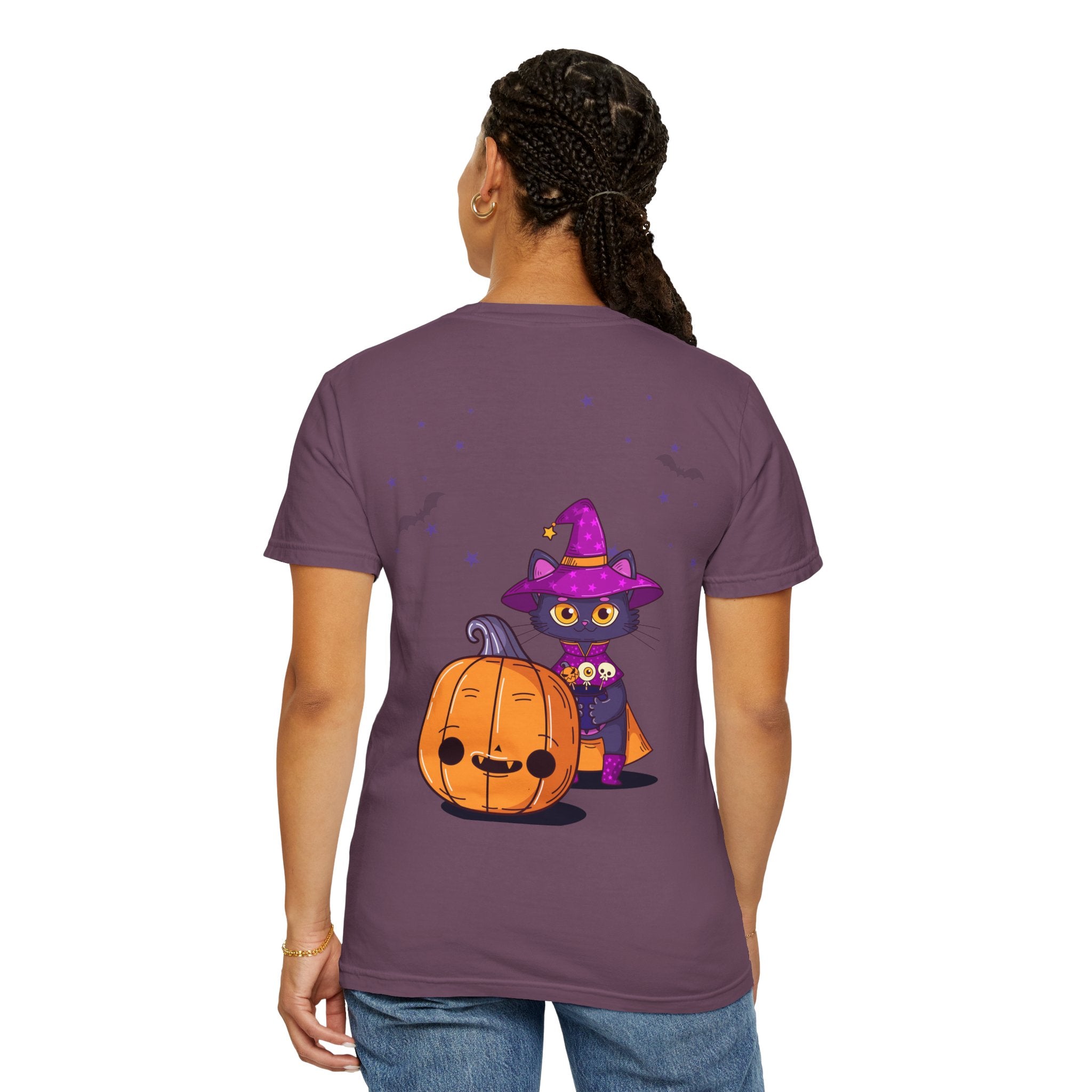 Halloween with Witch's Cats | Unisex Garment-Dyed T-shirt