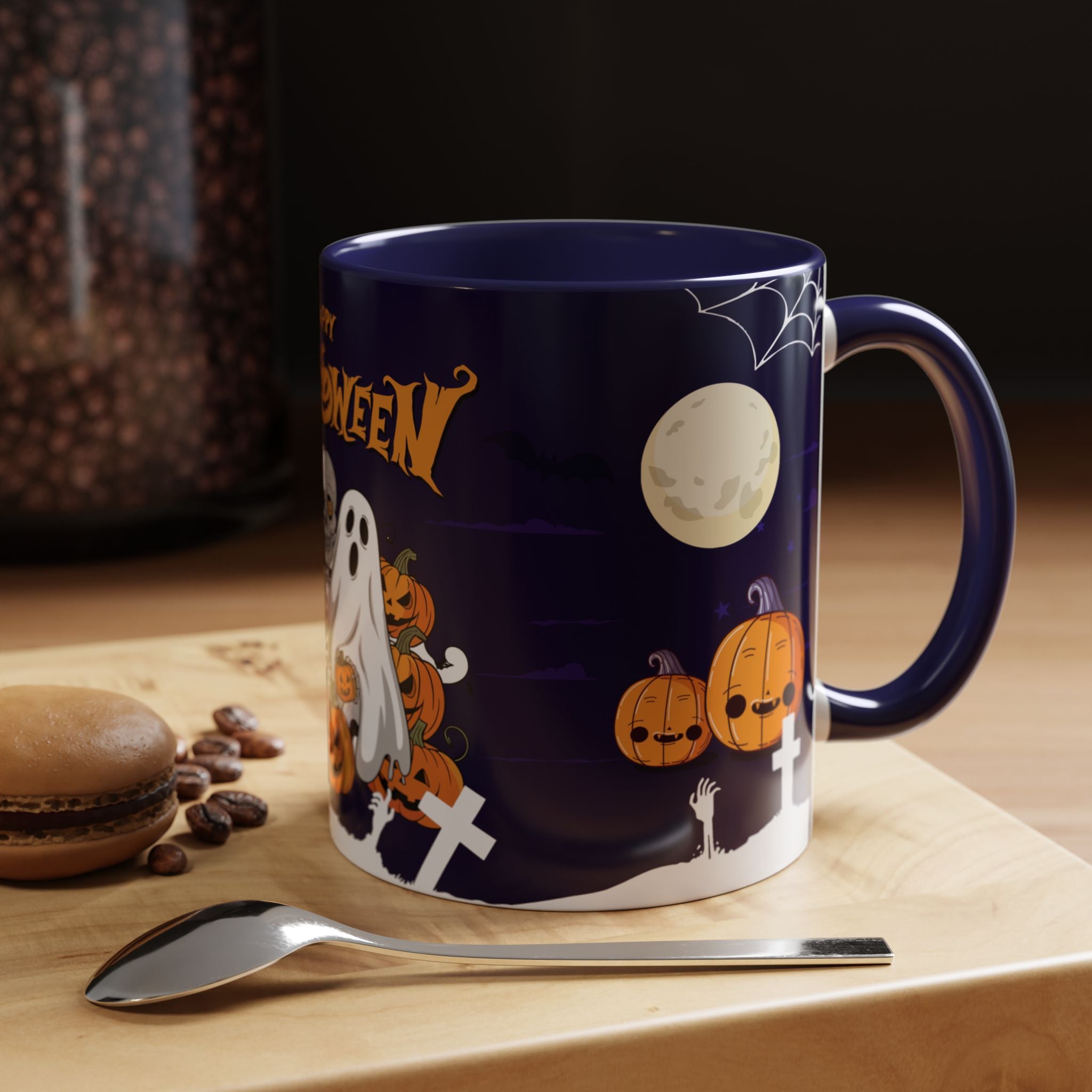 Happy Halloween with Skeleton | Accent Coffee Mug