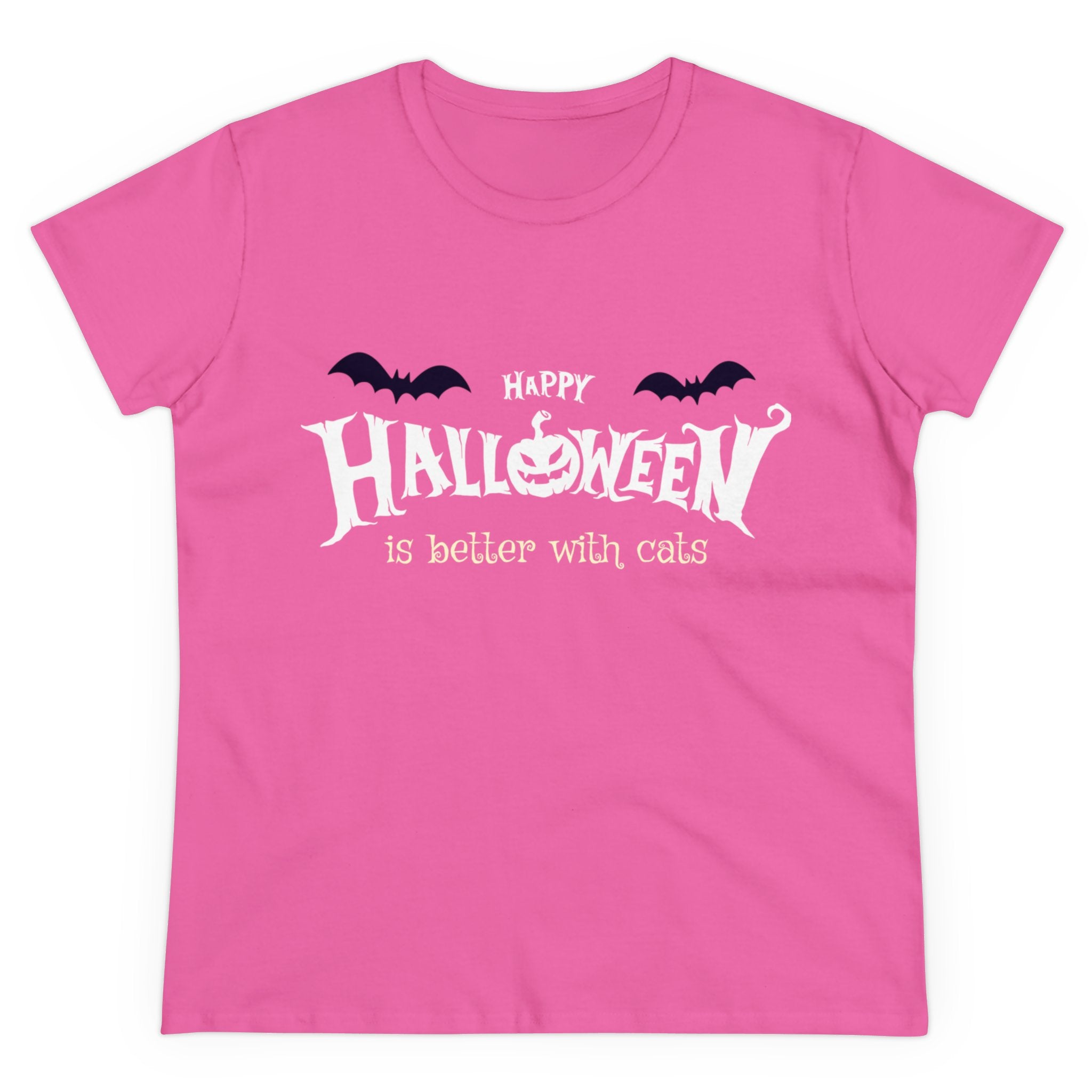 Halloween with Witch's Cats | Women's Midweight Cotton Tee
