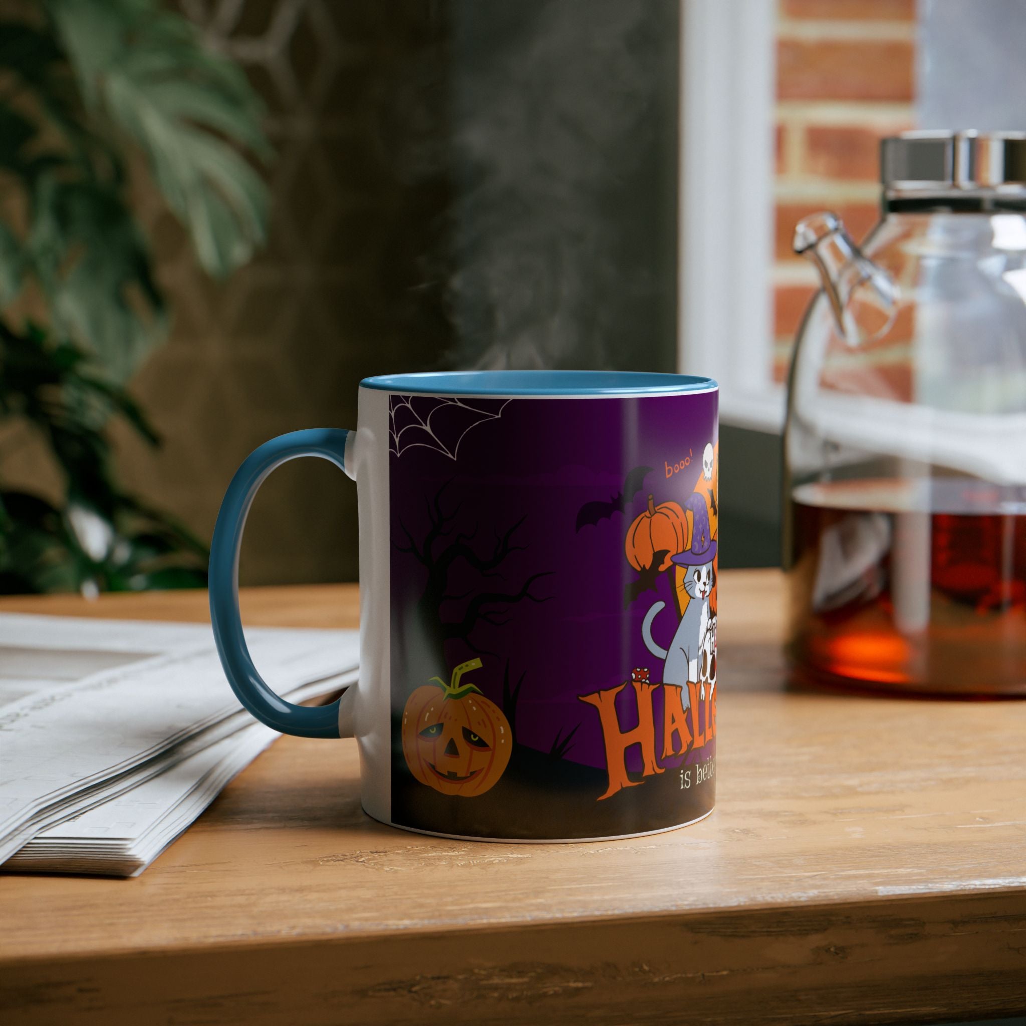 Happy Halloween is Better with Cats | Two-Tone Coffee Mugs