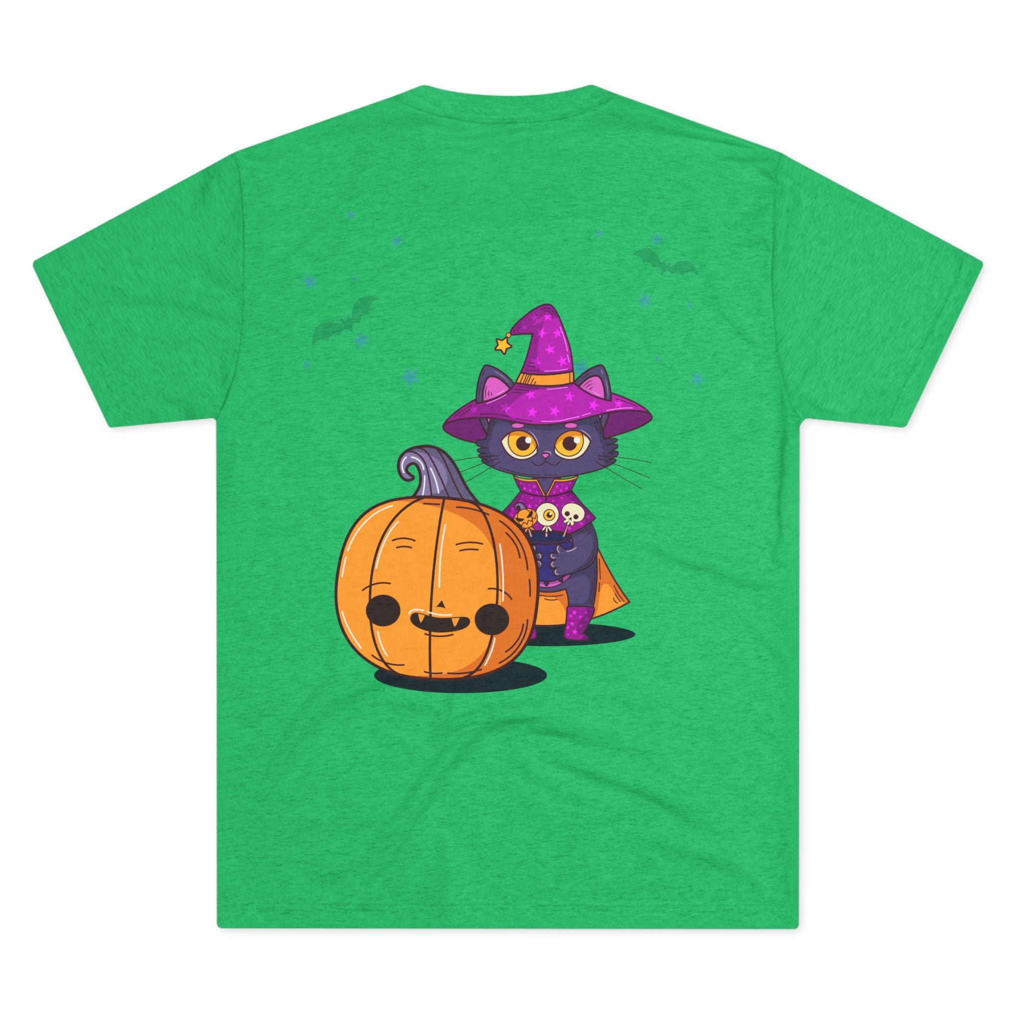 Halloween with Witch's Cats | Unisex Tri-Blend Crew Tee