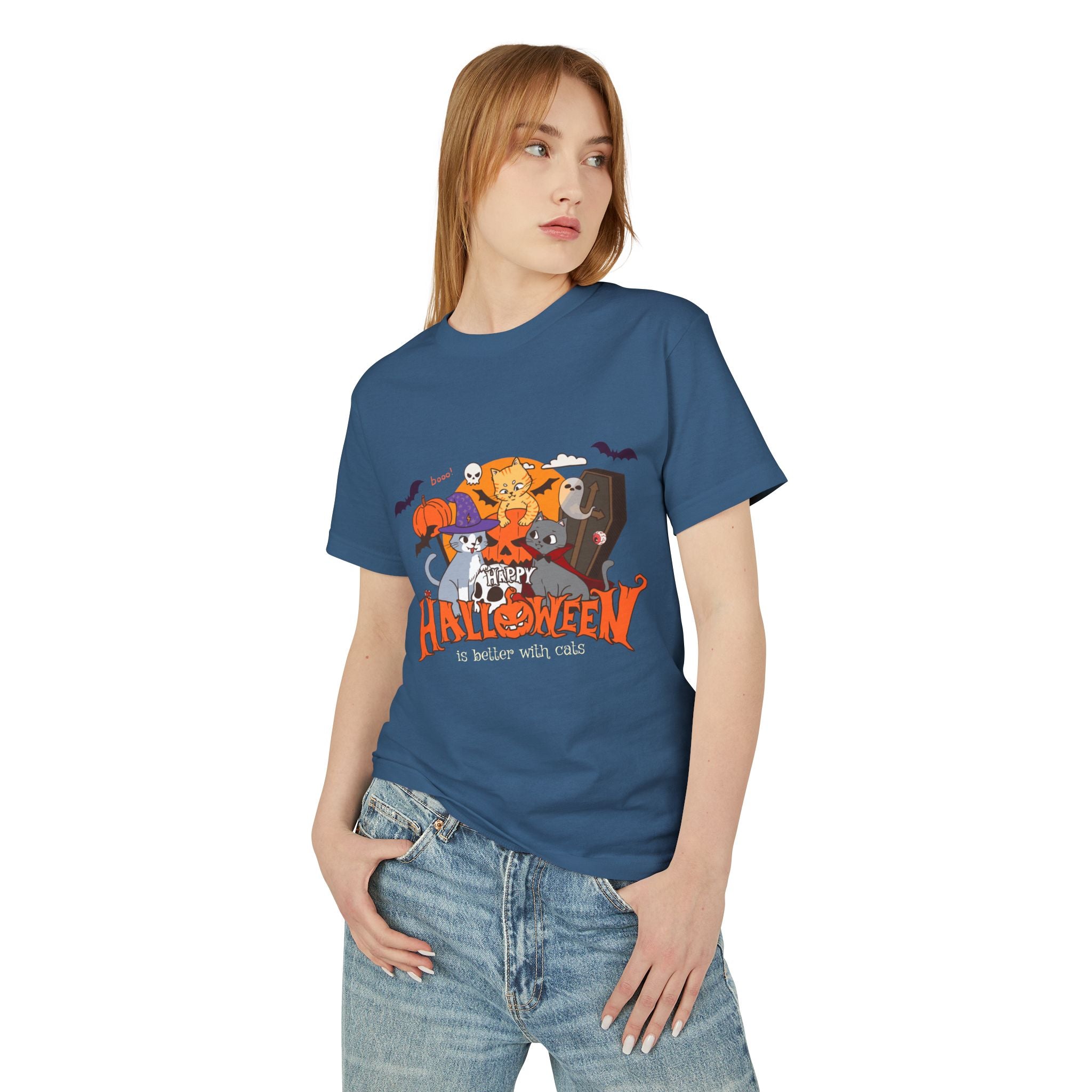 Halloween is Better with Cats | Unisex Garment-Dyed Heavyweight Cotton Tee