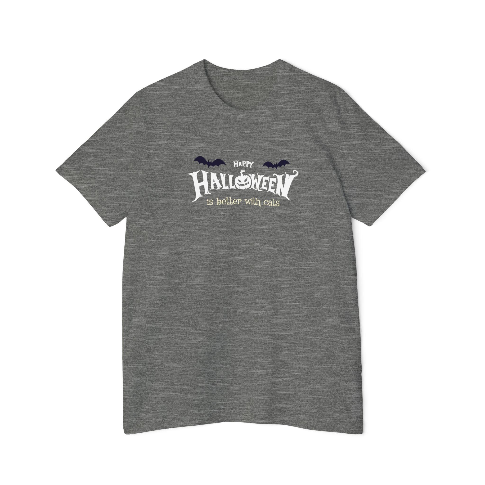 Halloween with Witch's Cats | USA-Made Unisex Short-Sleeve Jersey T-Shirt