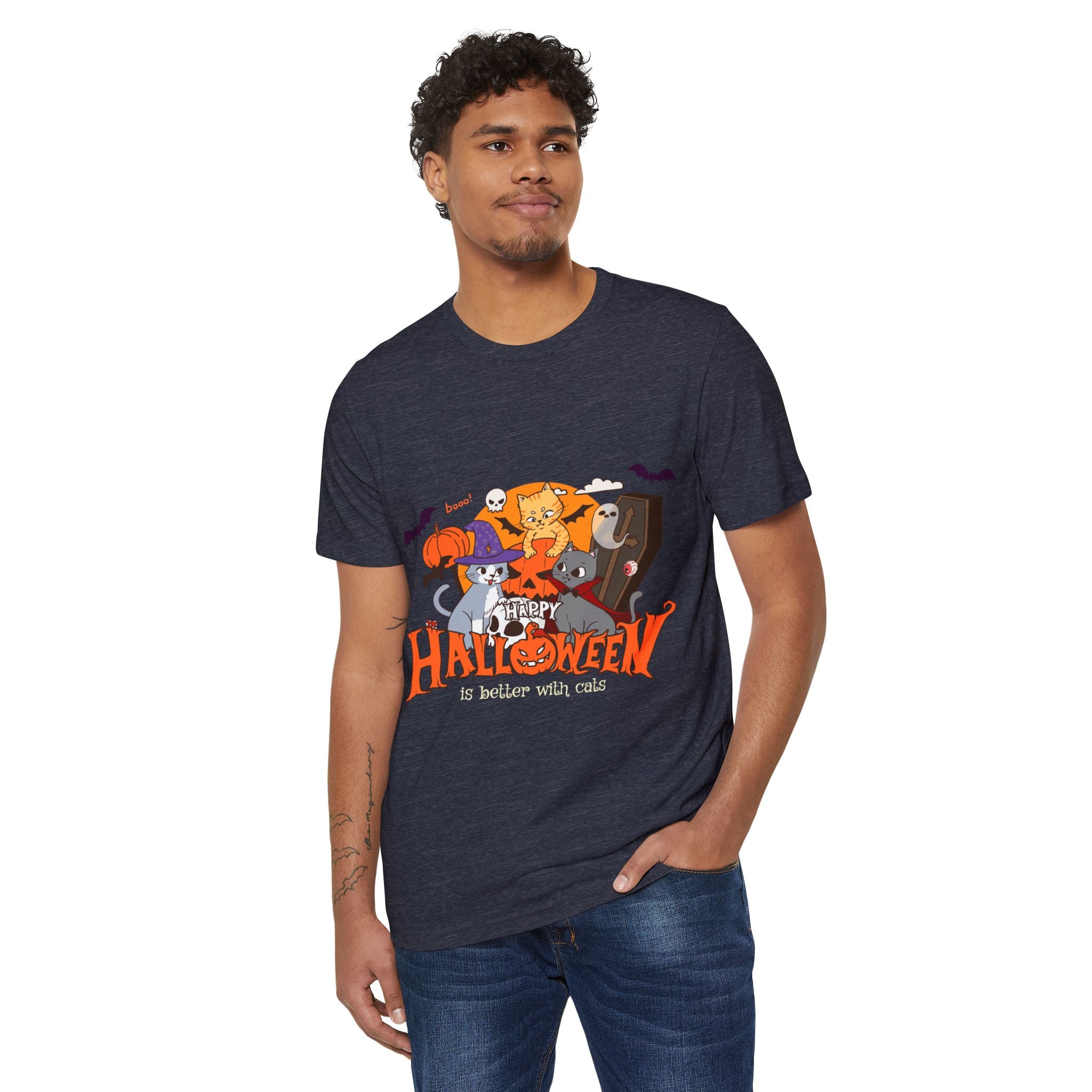 Halloween is Better with Cats | Unisex Recycled Organic T-Shirt