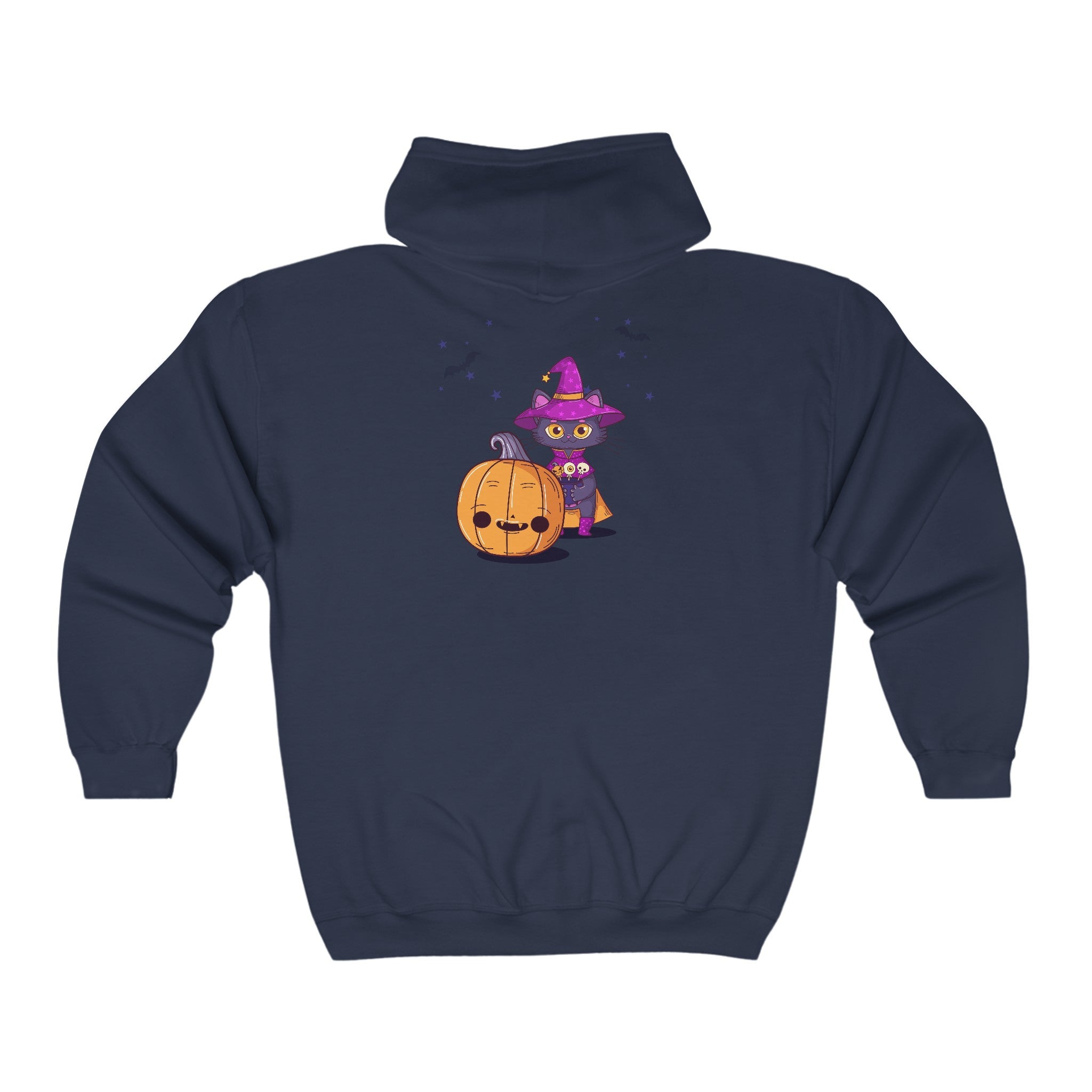 Halloween with Witch's Cats | Unisex Heavy Blend Full Zip Hooded Sweatshirt