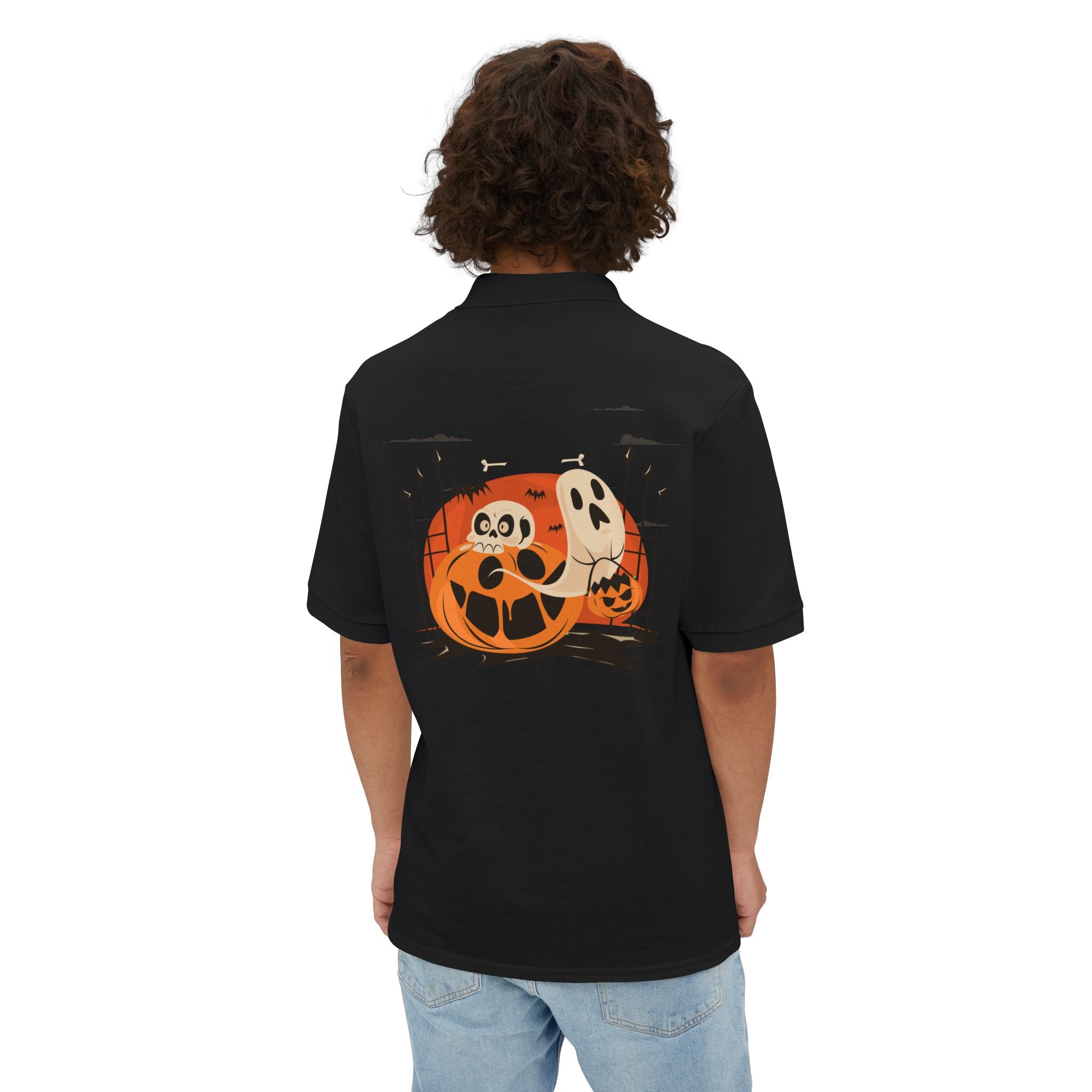 Halloween with Pumpkins | Men's Piqué Polo