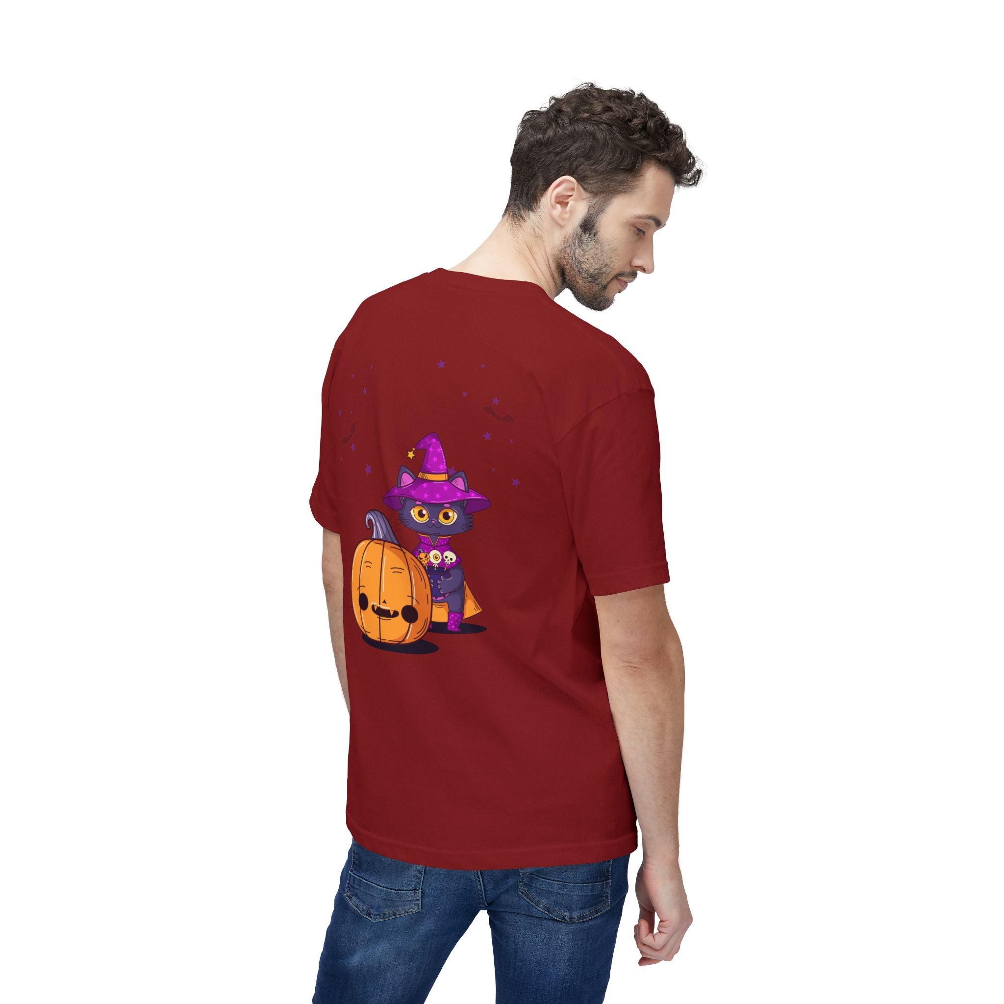 Halloween with Witch's Cats | Unisex Midweight T-shirt, Made in US