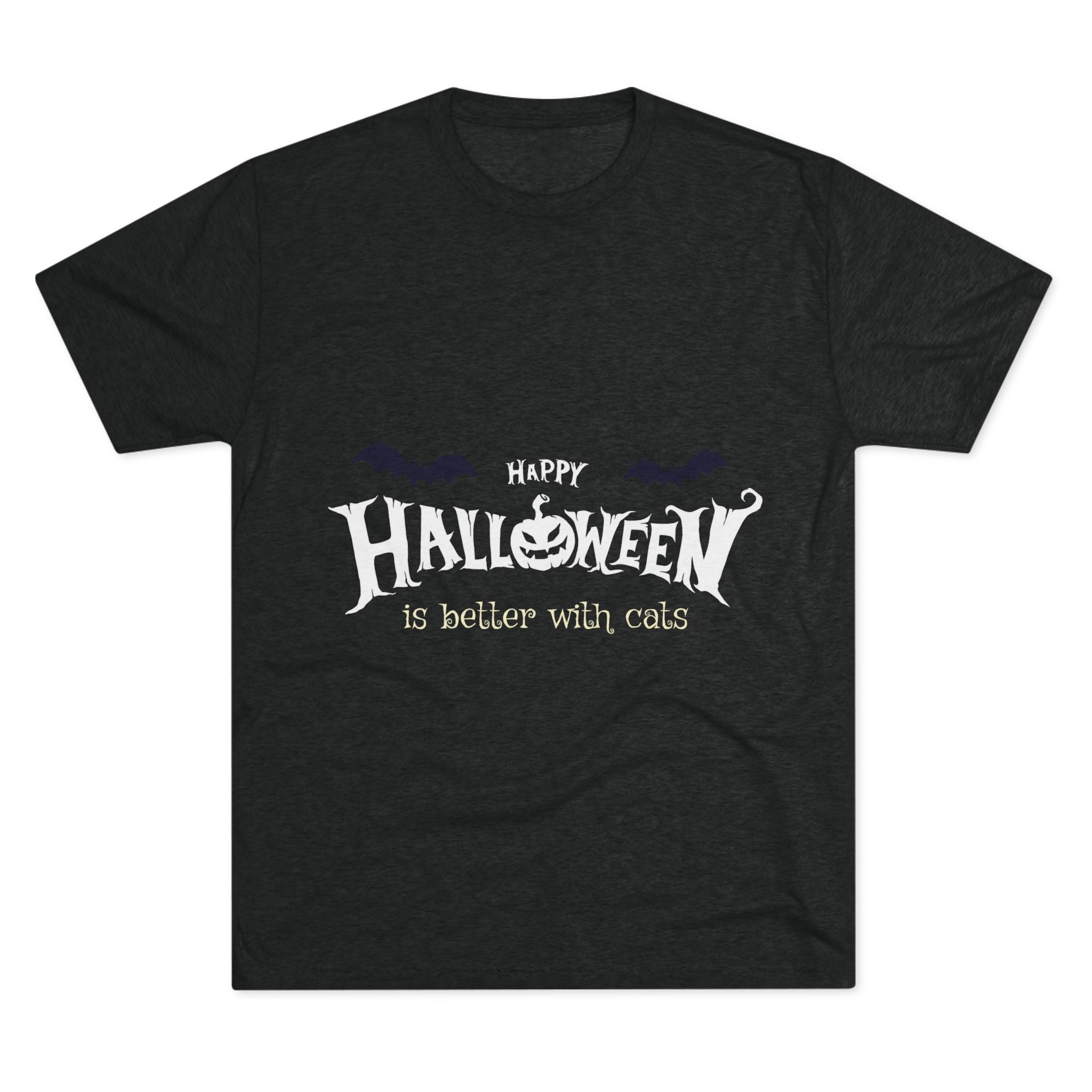 Halloween with Witch's Cats | Unisex Tri-Blend Crew Tee