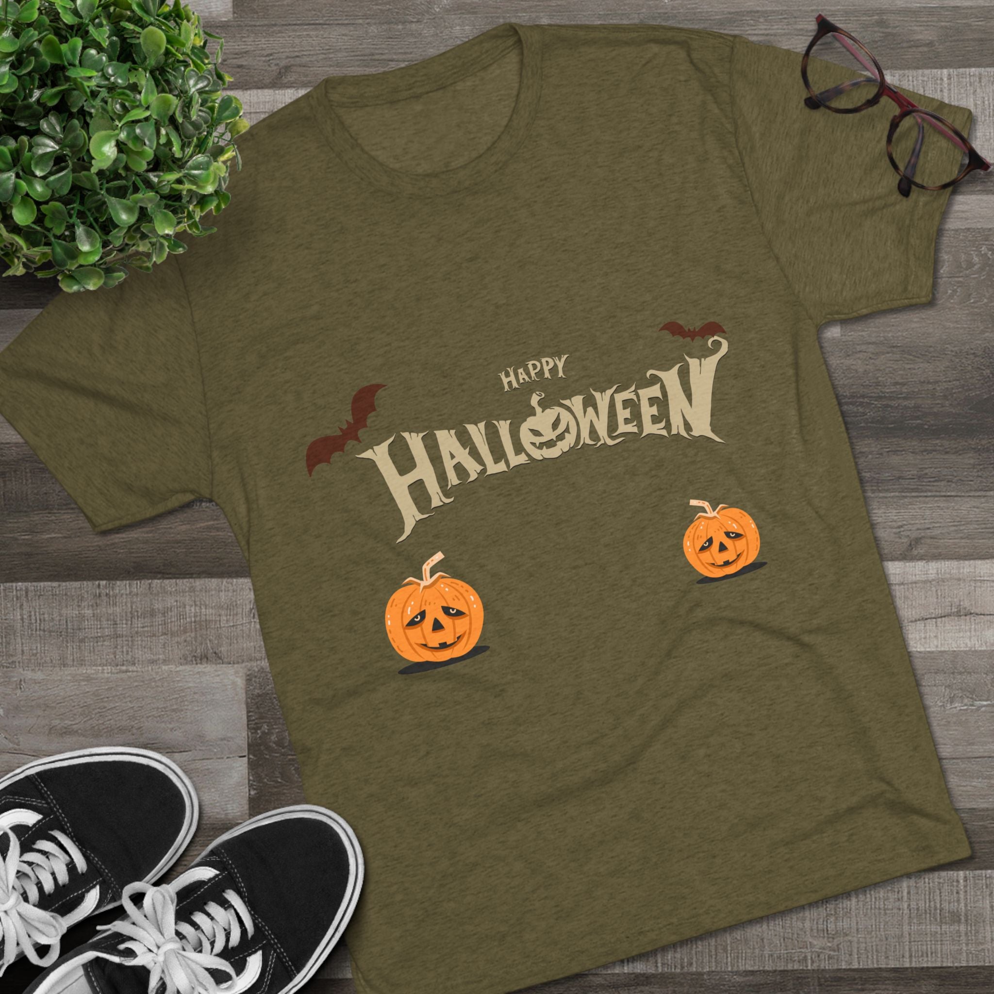 Halloween with Pumpkins | Unisex Tri-Blend Crew Tee