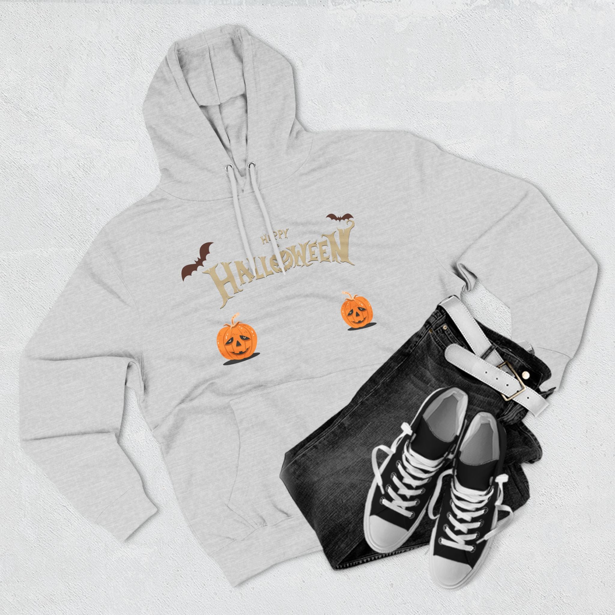 Halloween with Pumpkins | Three-Panel Fleece Hoodie