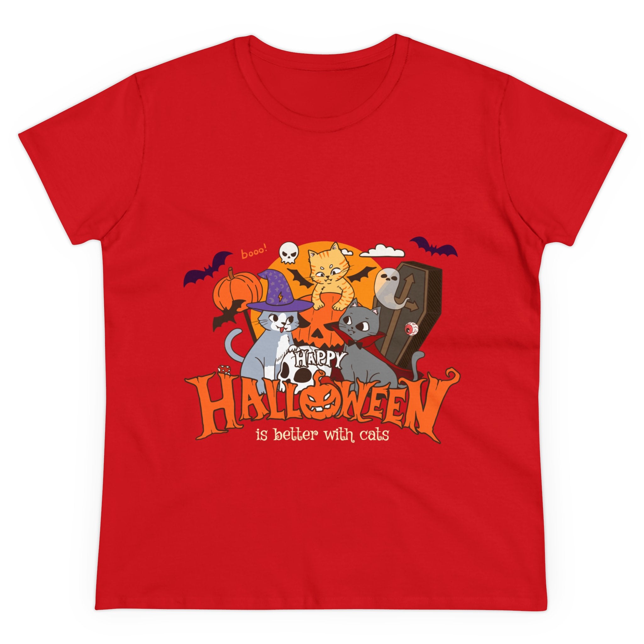 Halloween is Better with Cats | Women's Midweight Cotton Tee