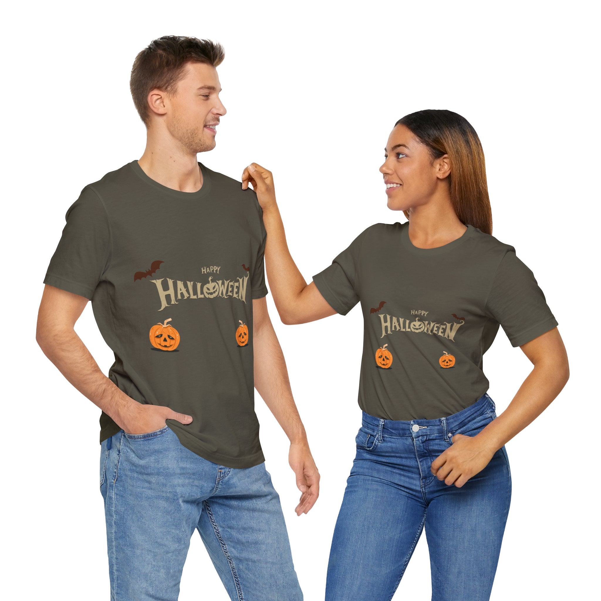 Halloween with Pumpkins | Unisex Jersey Short Sleeve Tee