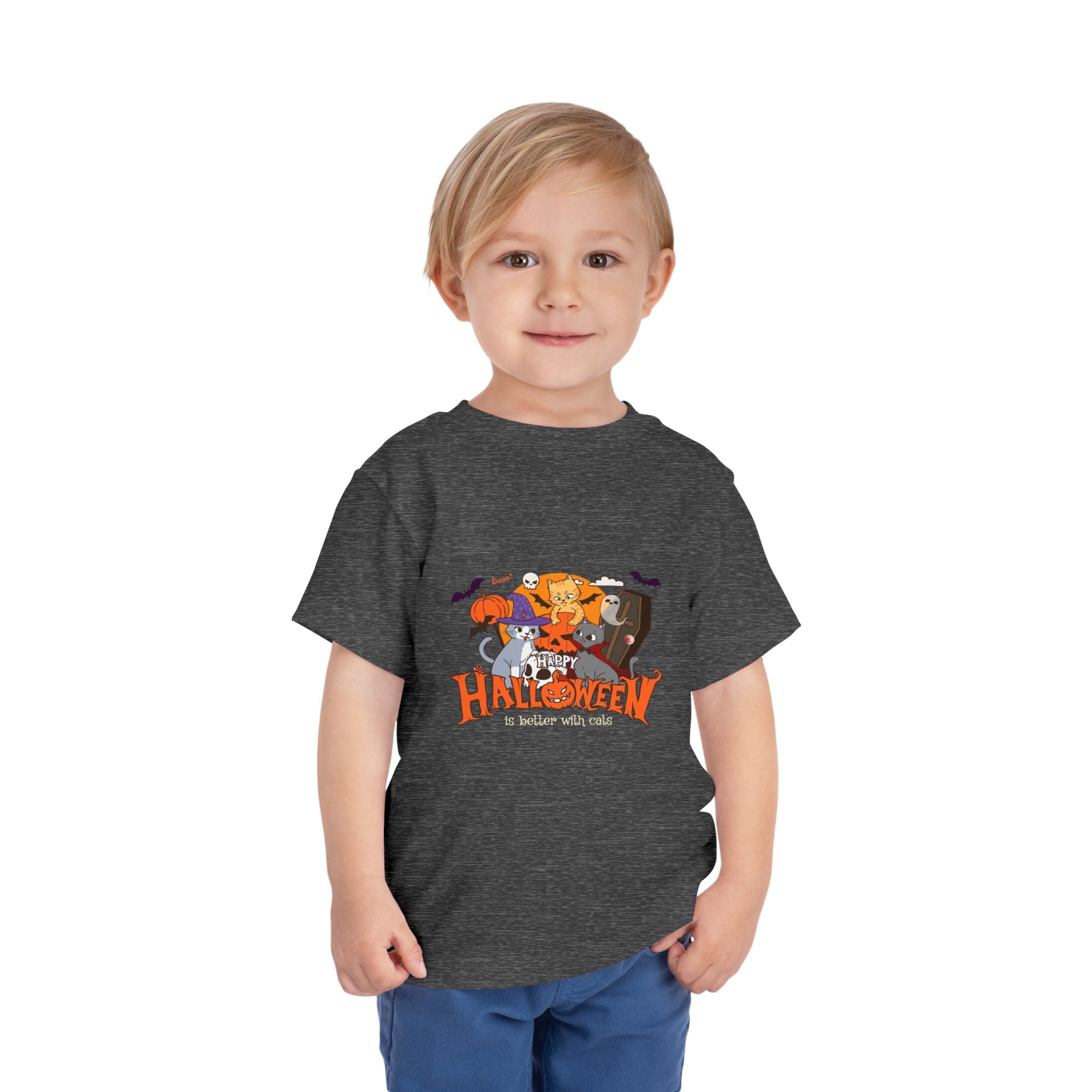 Halloween is Better with Cats | Toddler Short Sleeve Tee