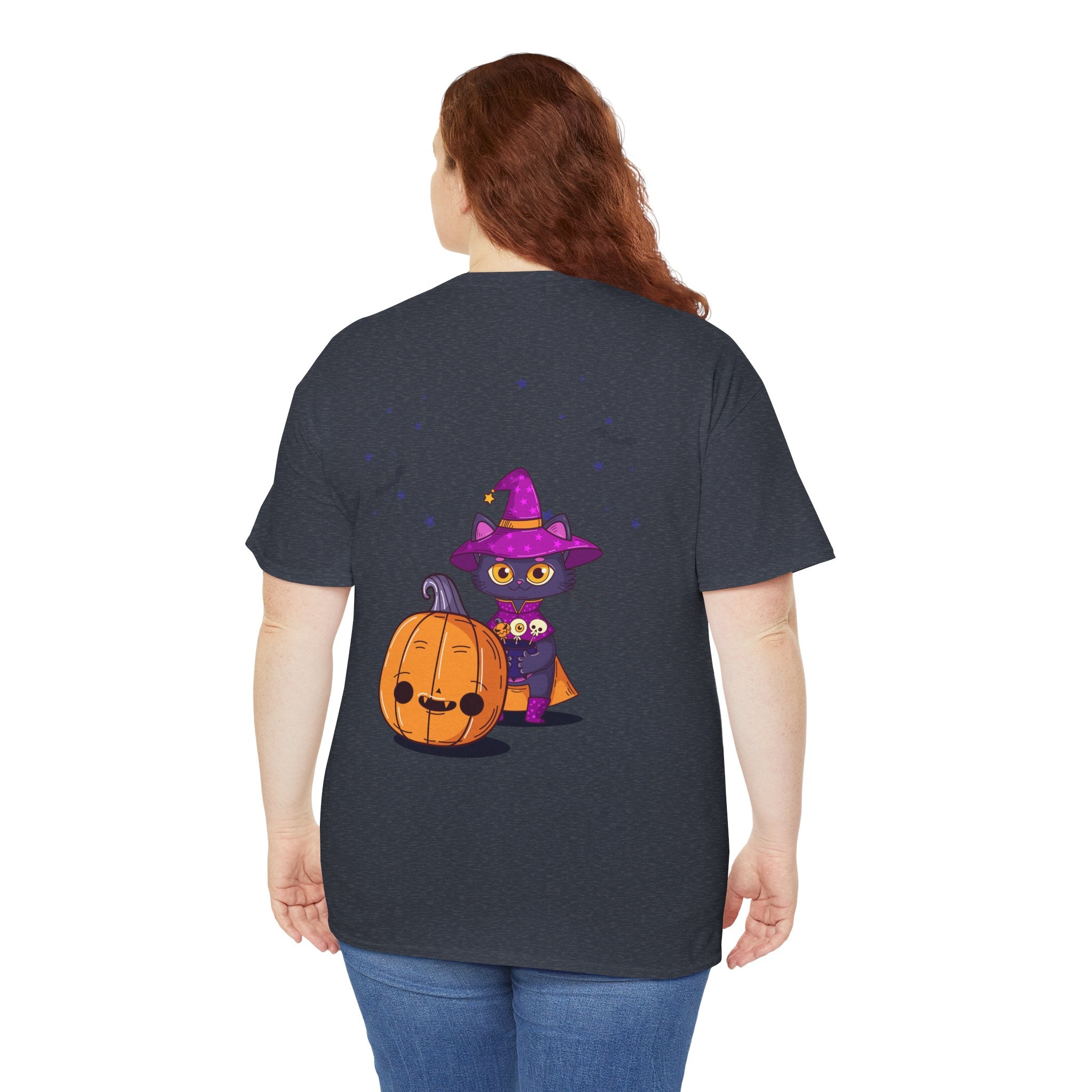 Halloween with Witch's Cats | Unisex Heavy Cotton Tee