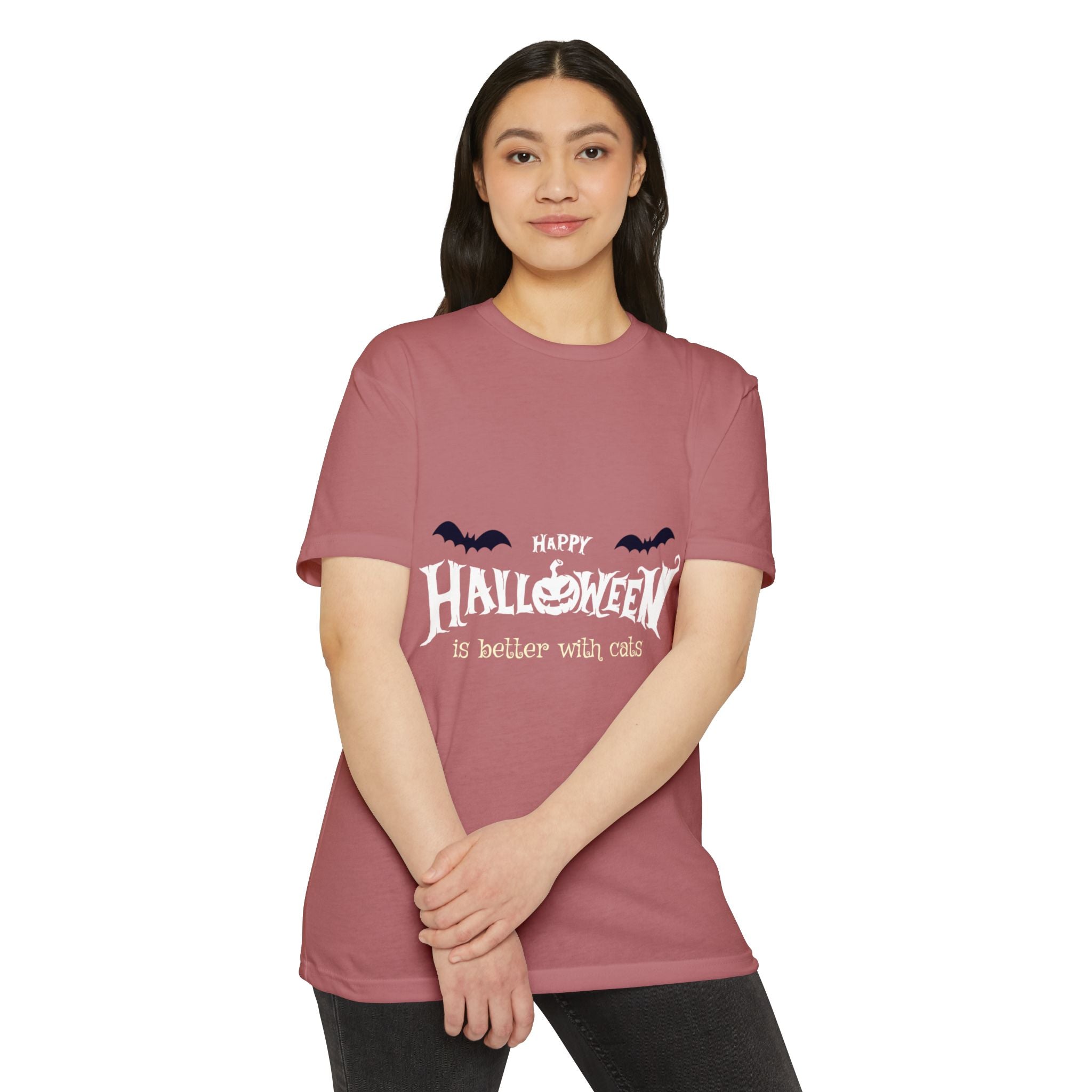 Halloween with Witch's Cats | Unisex CVC Jersey T-shirt