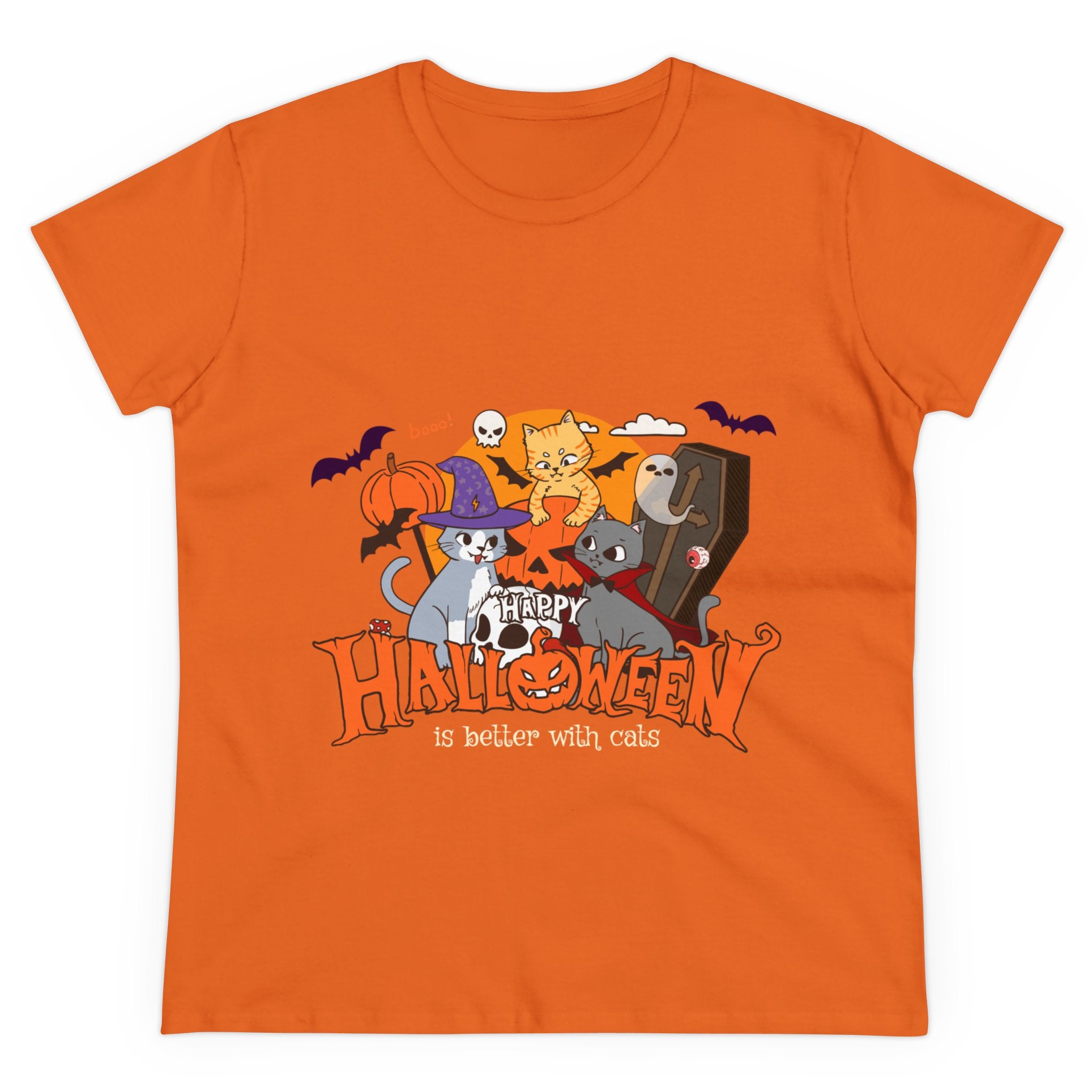 Halloween is Better with Cats | Women's Midweight Cotton Tee