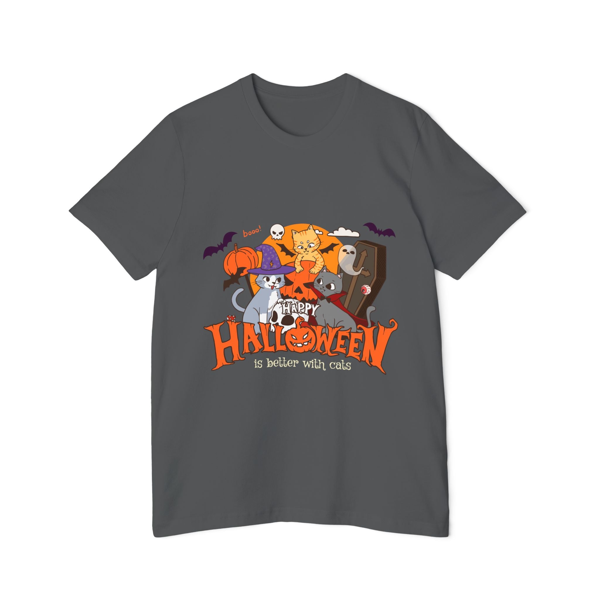 Halloween is Better with Cats | USA-Made Unisex Short-Sleeve Jersey T-Shirt