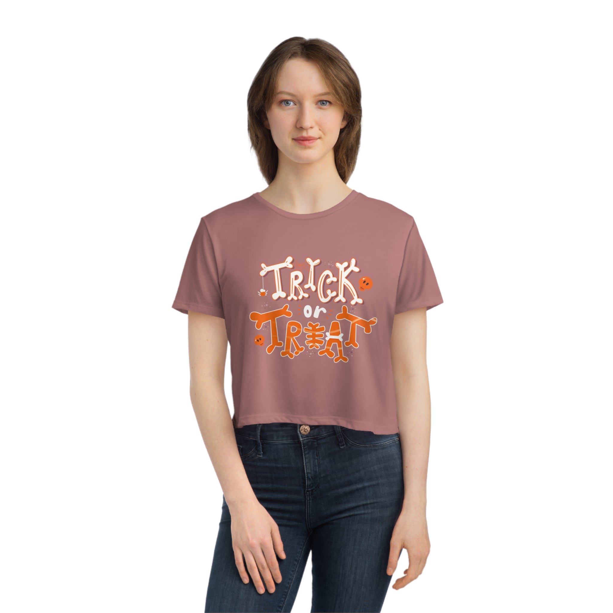 Halloween Trick or Treat | Women's Flowy Cropped Tee