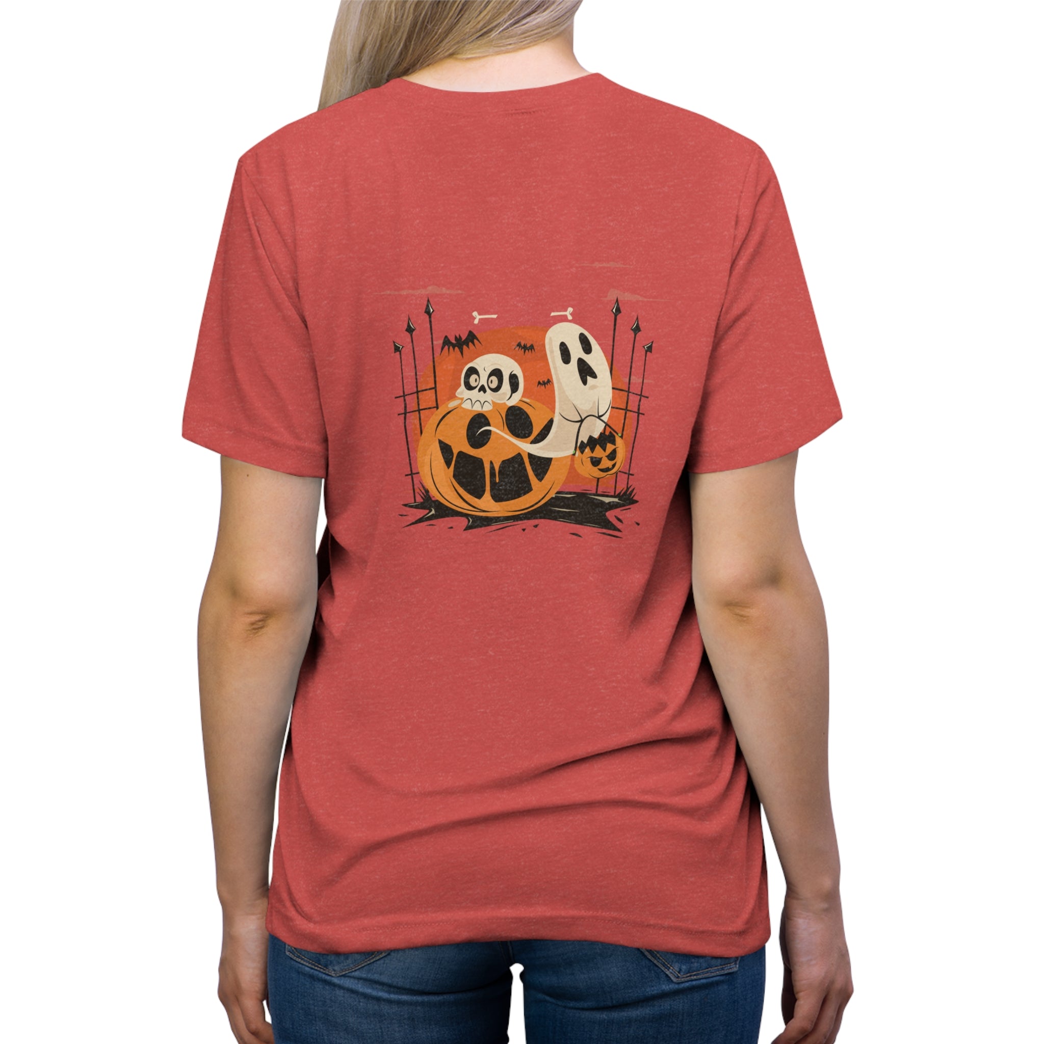 Halloween with Pumpkins | Unisex Triblend Tee