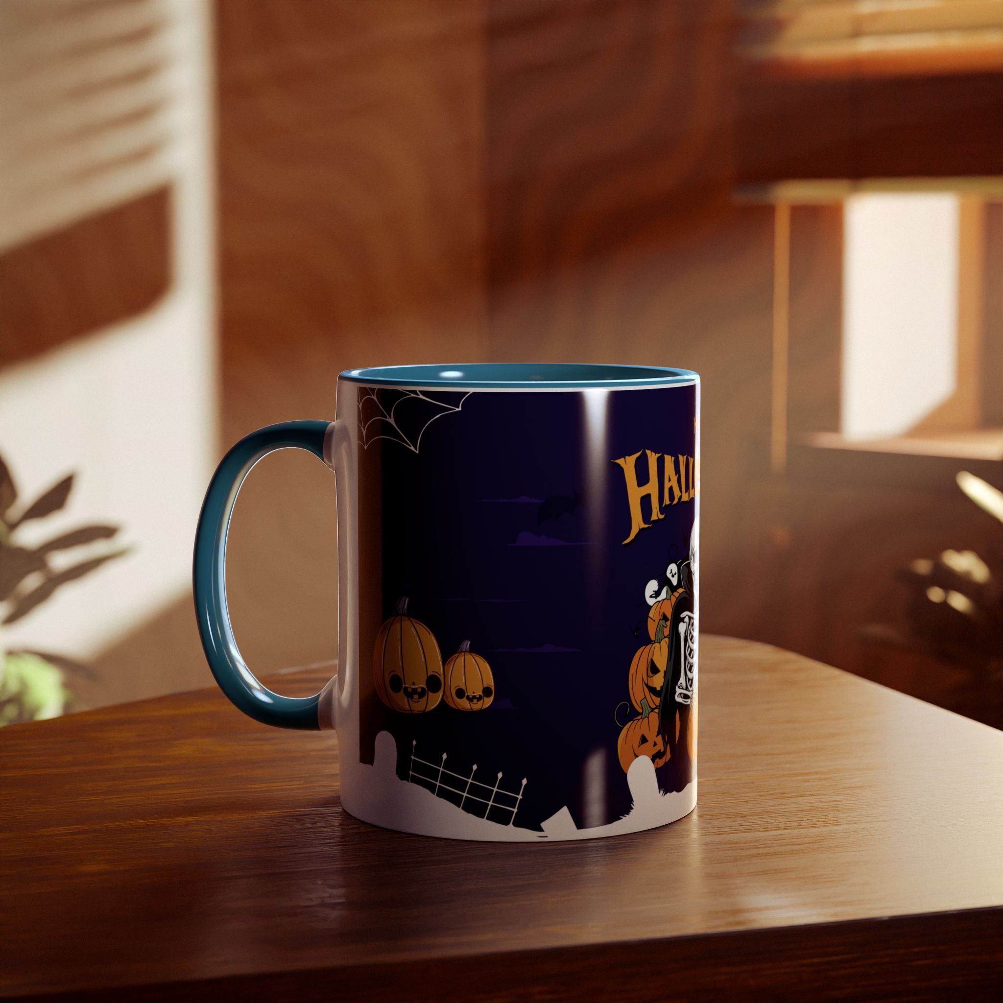 Halloween is Better with Skeleton | Two-Tone Coffee Mugs