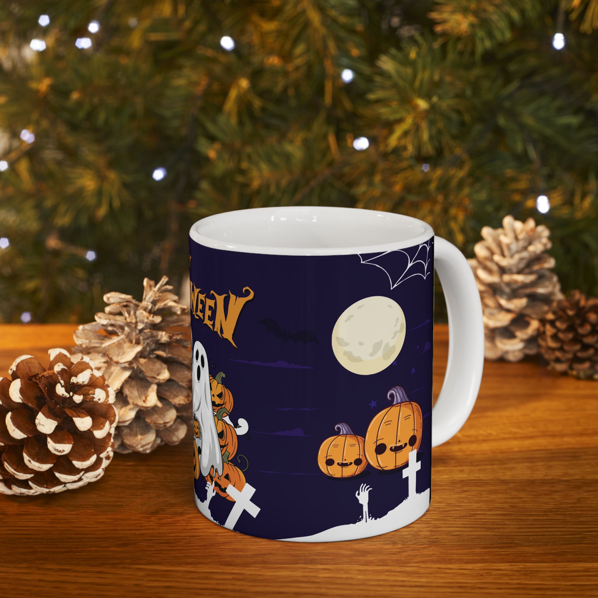 Happy Halloween with Skeleton | Ceramic Mug