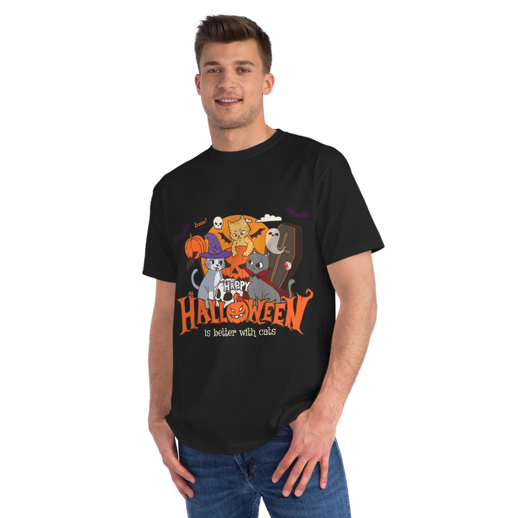 Halloween is Better with Cats | Organic Unisex Classic T-Shirt