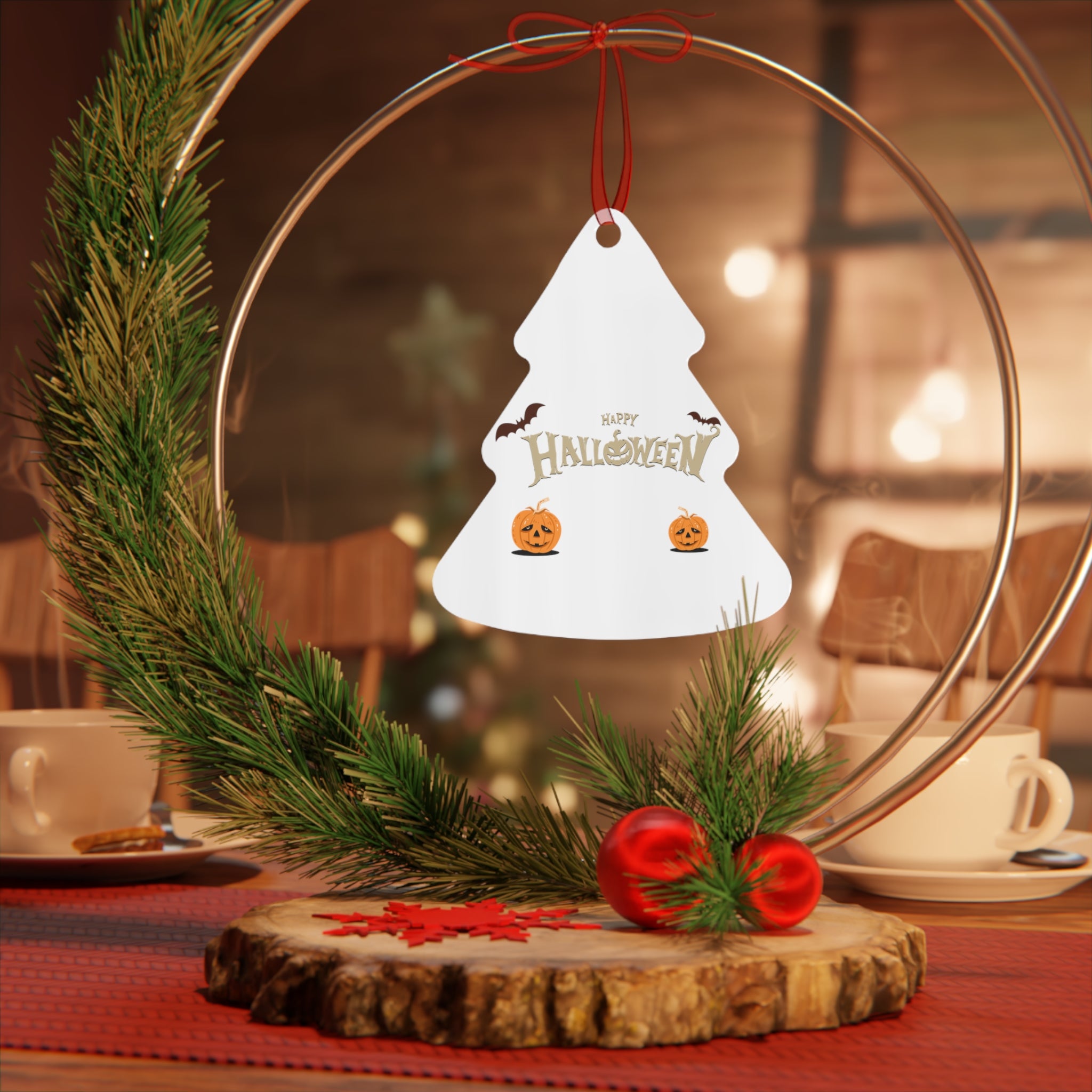 Happy Halloween with Pumpkin | Metal Ornaments