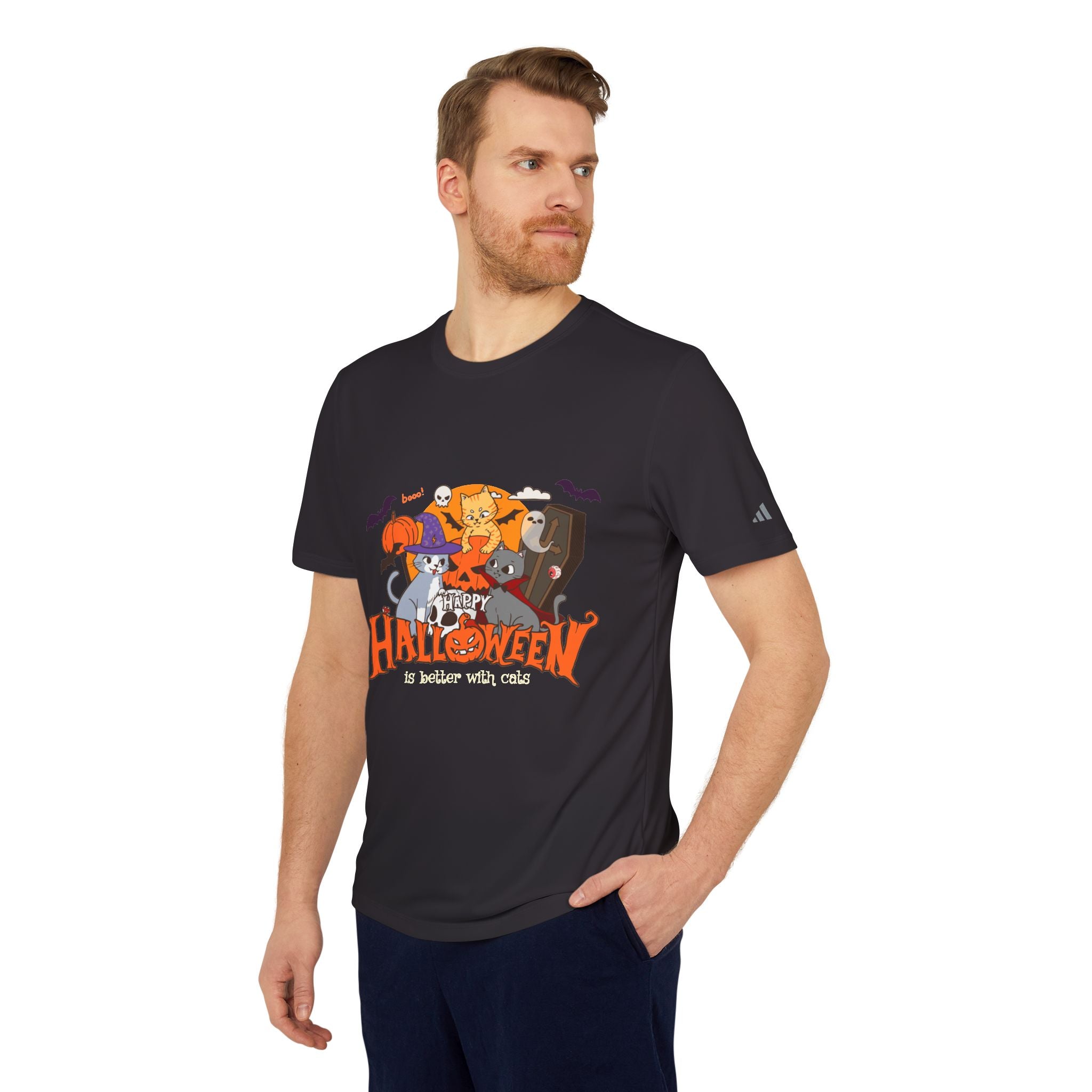 Halloween is Better with Cats | adidas Unisex Sport T-shirt