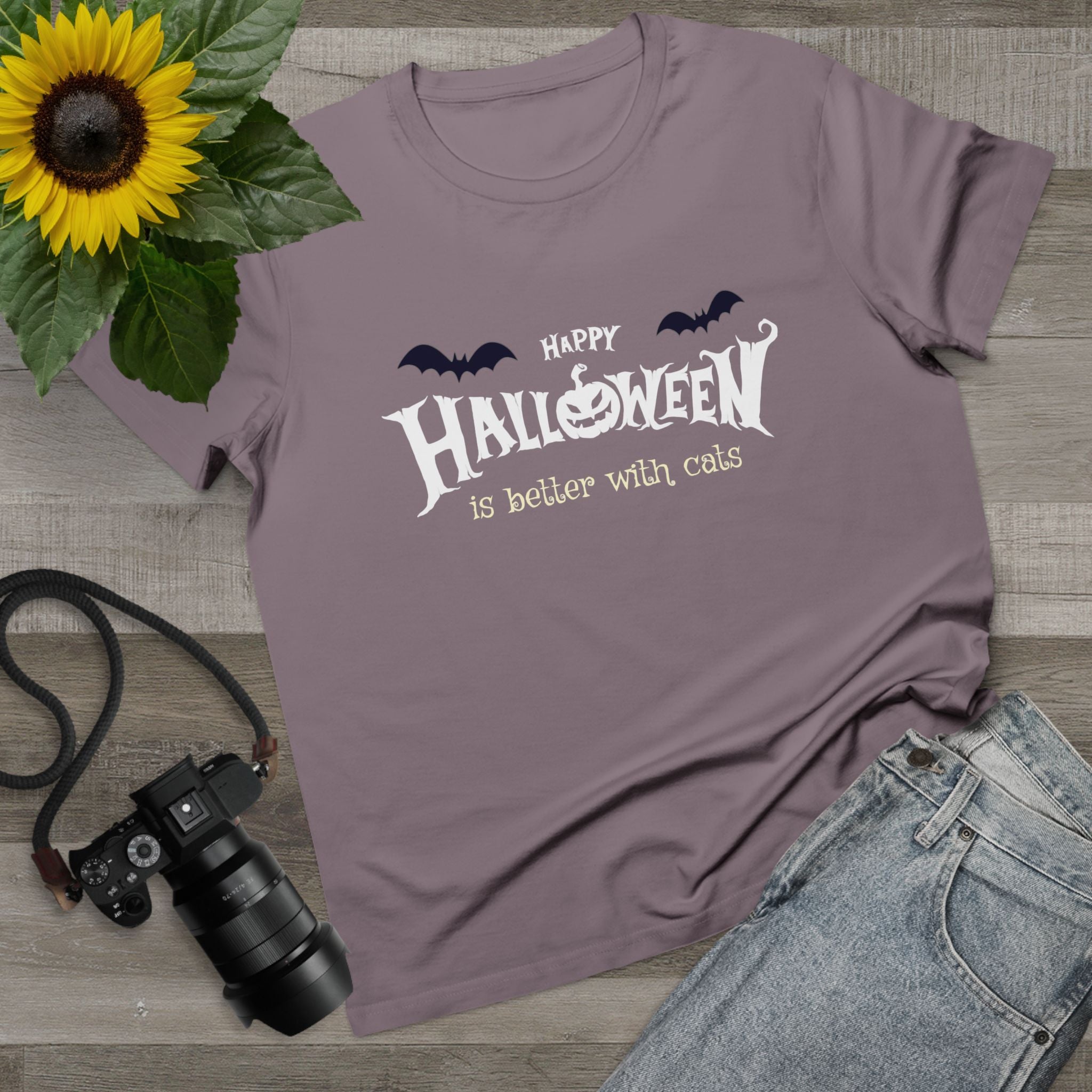 Halloween with Witch's Cats | Women’s Maple Tee