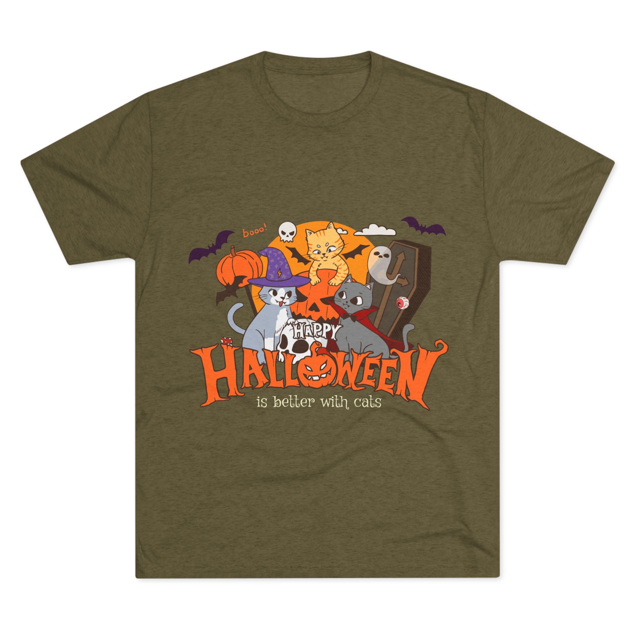 Halloween is Better with Cats | Unisex Tri-Blend Crew Tee