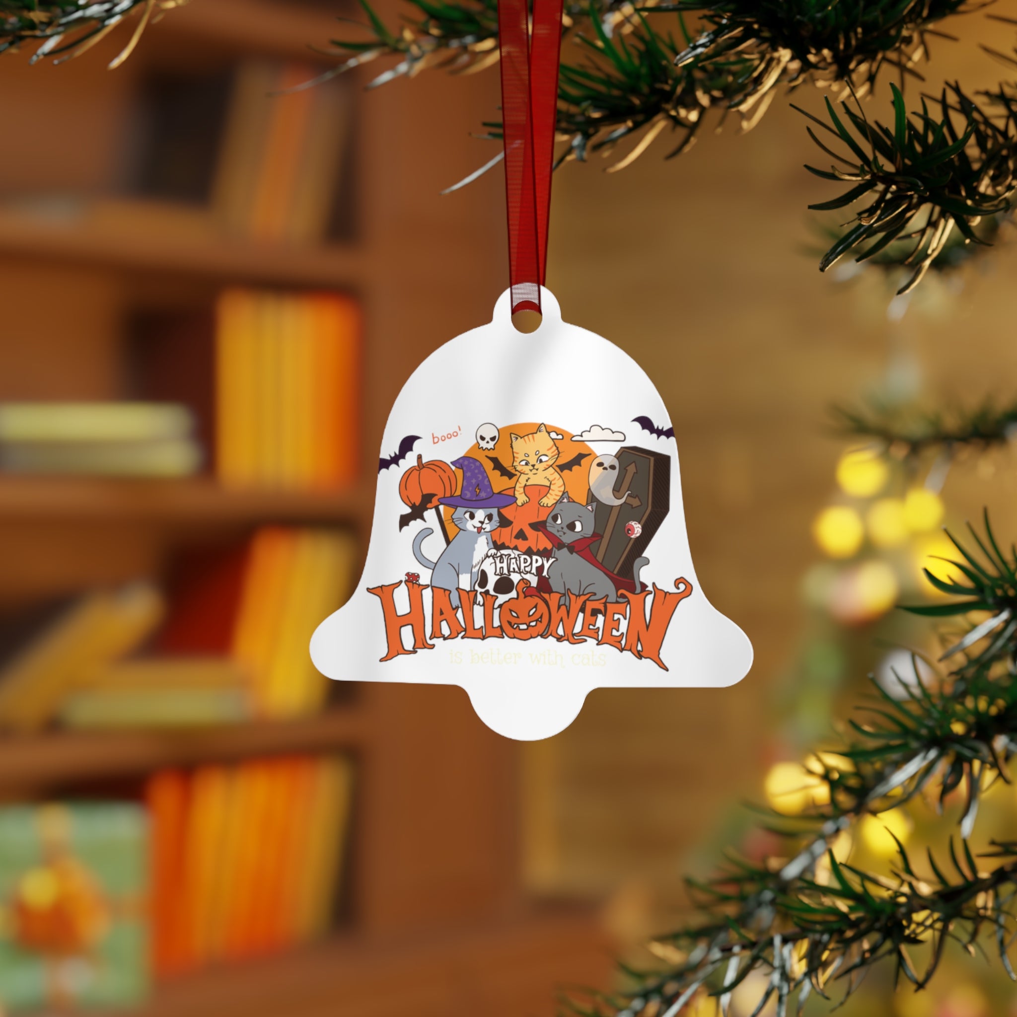 Halloween is Better with Cats | Metal Ornaments
