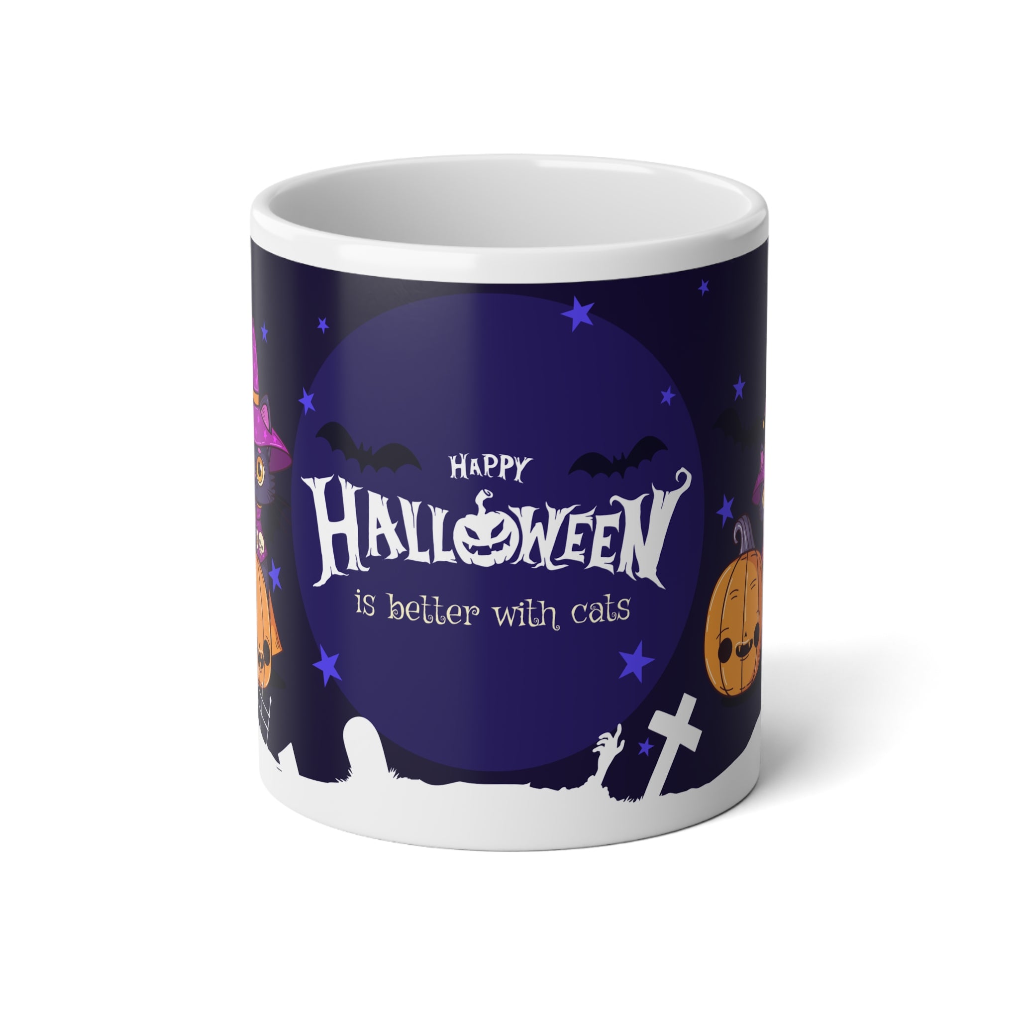 Happy Halloween with Witch's Cats | Jumbo Mug
