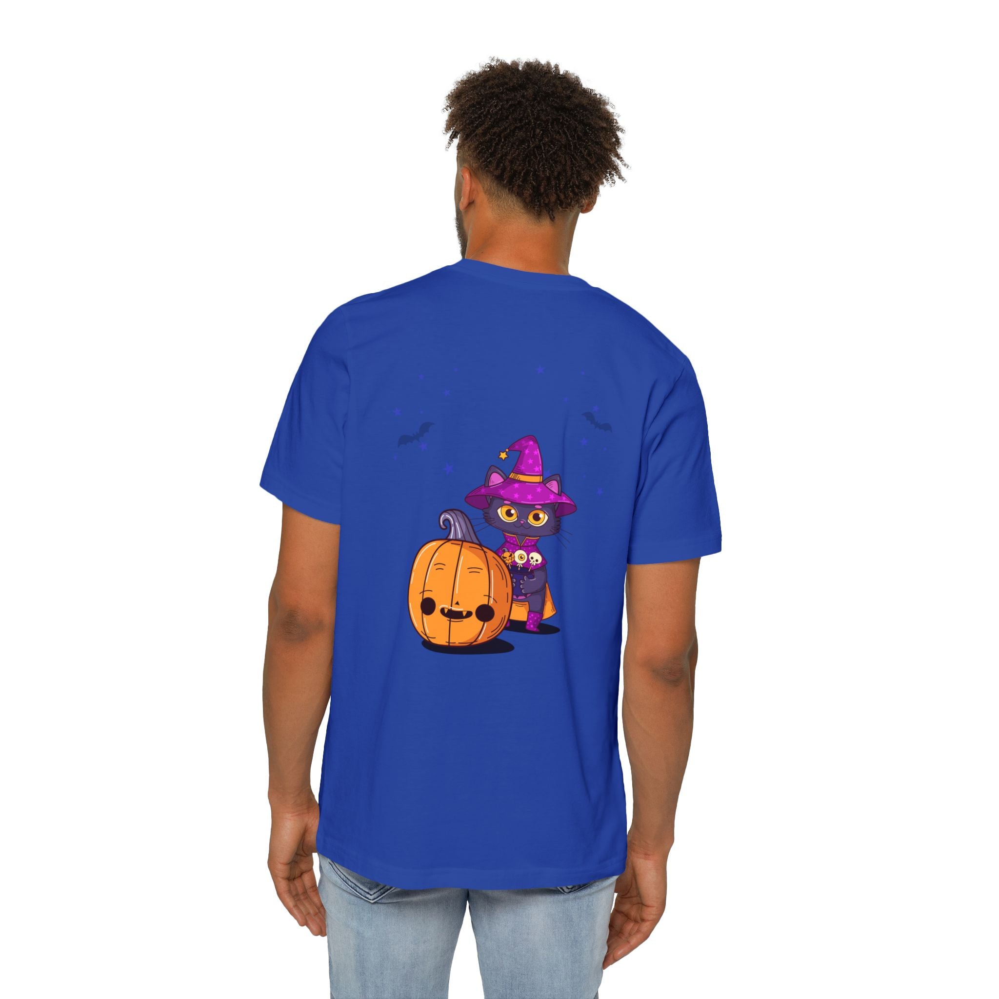 Halloween with Witch's Cats | USA-Made Unisex Short-Sleeve Jersey T-Shirt
