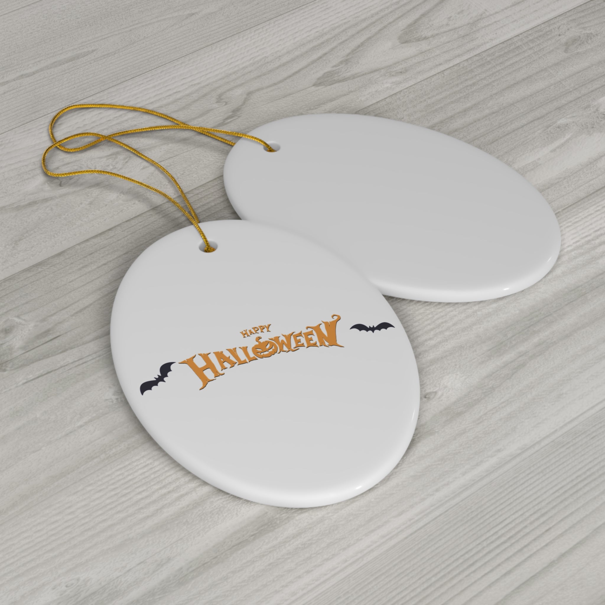 Halloween with Bats | Ceramic Ornament